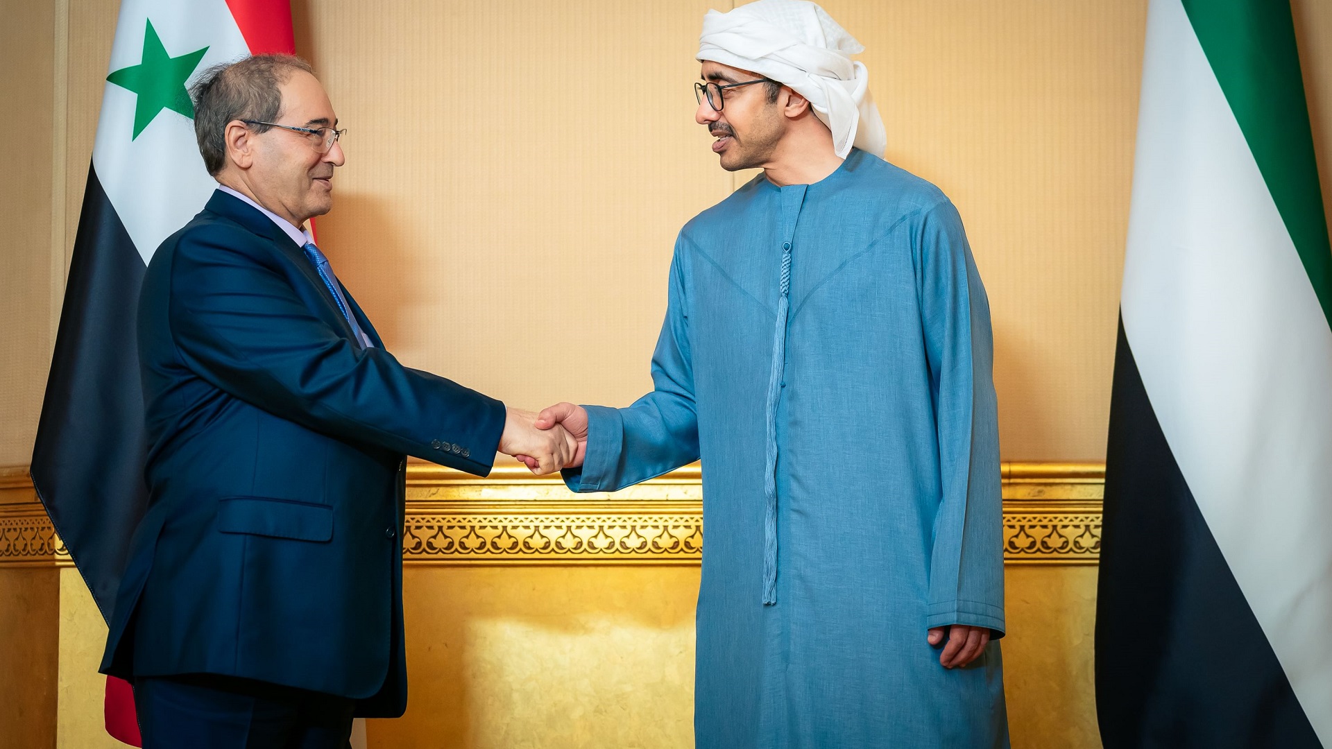 Image for the title: Abdullah bin Zayed, Syrian FM discuss fostering relations 