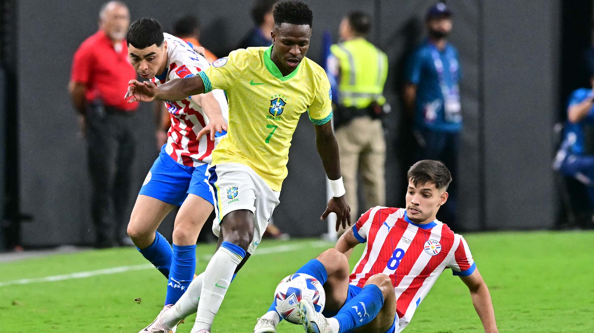 Vinicius brace helps Brazil to 41 Copa America win over Paraguay