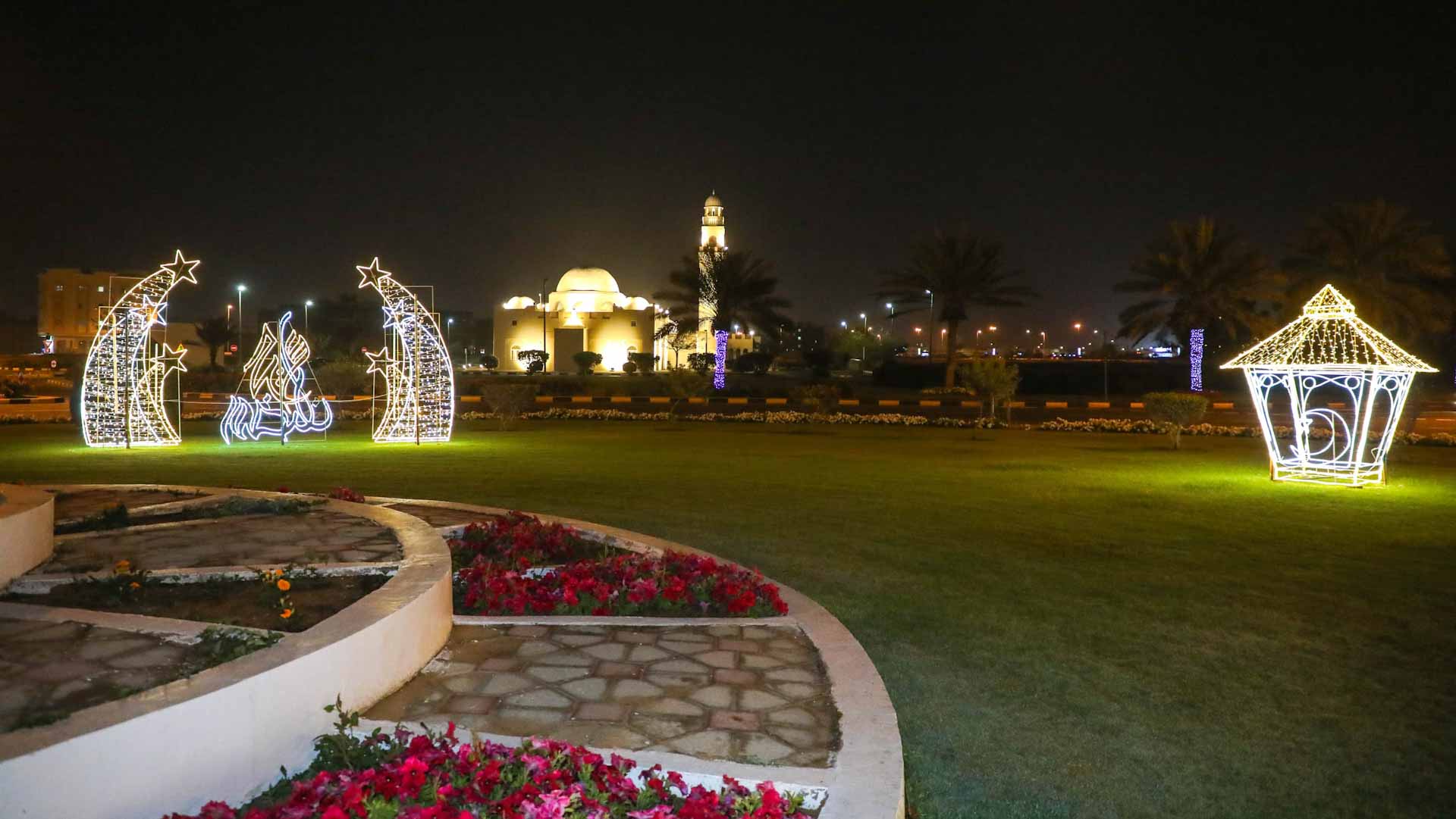 Image for the title: Light panels decorate Al Hamriyah in preparation for Ramadan 