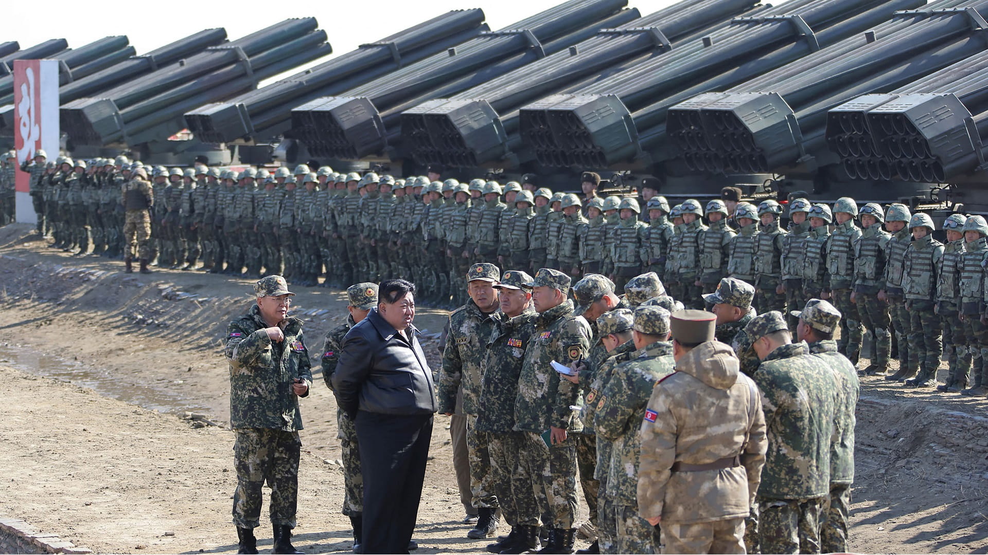 Image for the title: N.K. leader guides military drills, calls for war preparations 