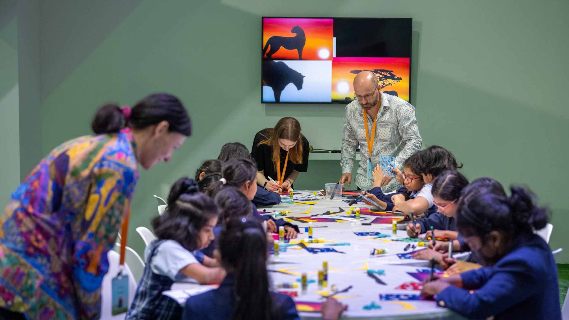 Image for the title: Children craft myriad wilderness-themed silhouettes at SCRF  