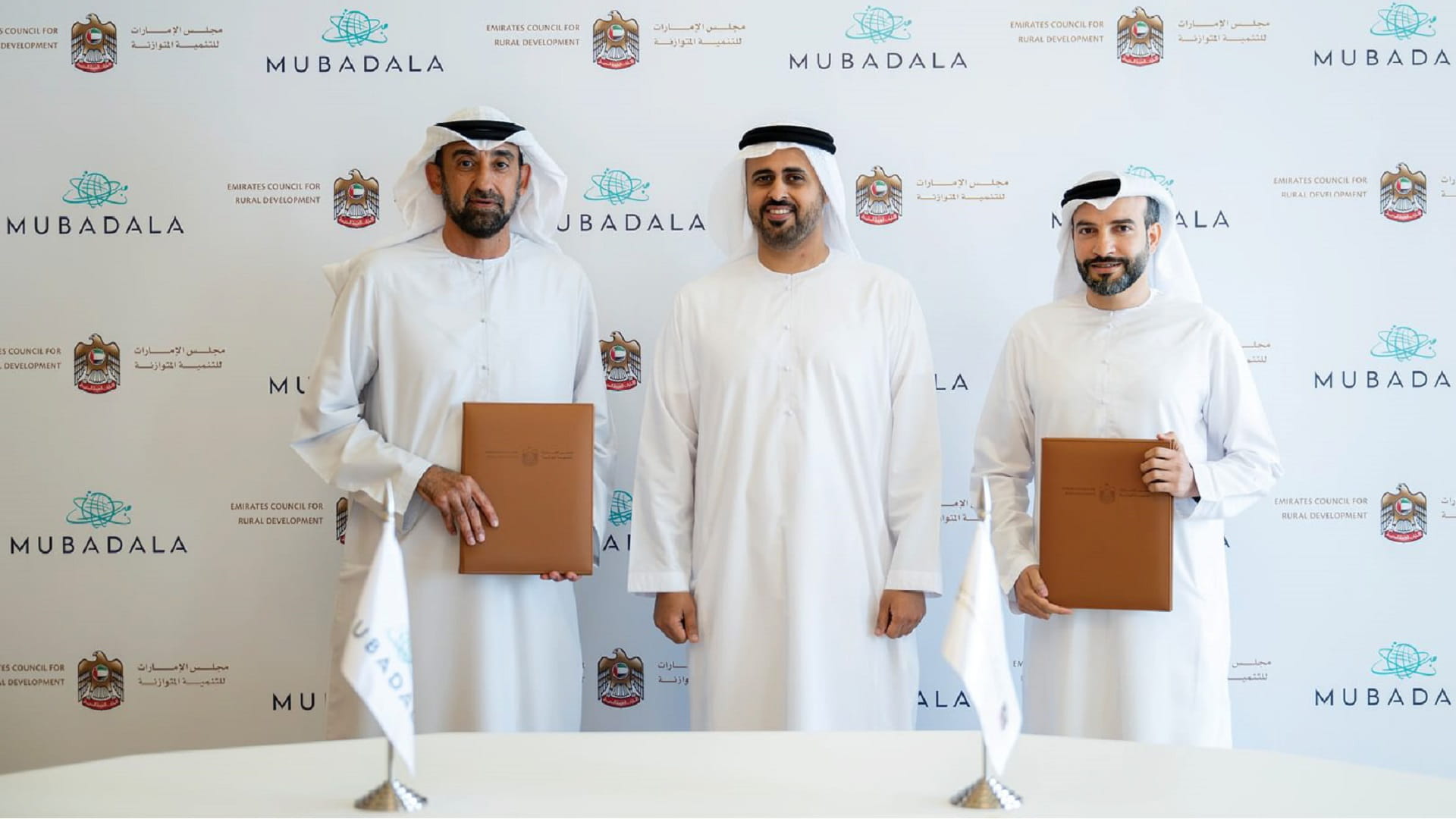 Image for the title: Signing of AED73.5m agreement between ECRD and Mubadala 