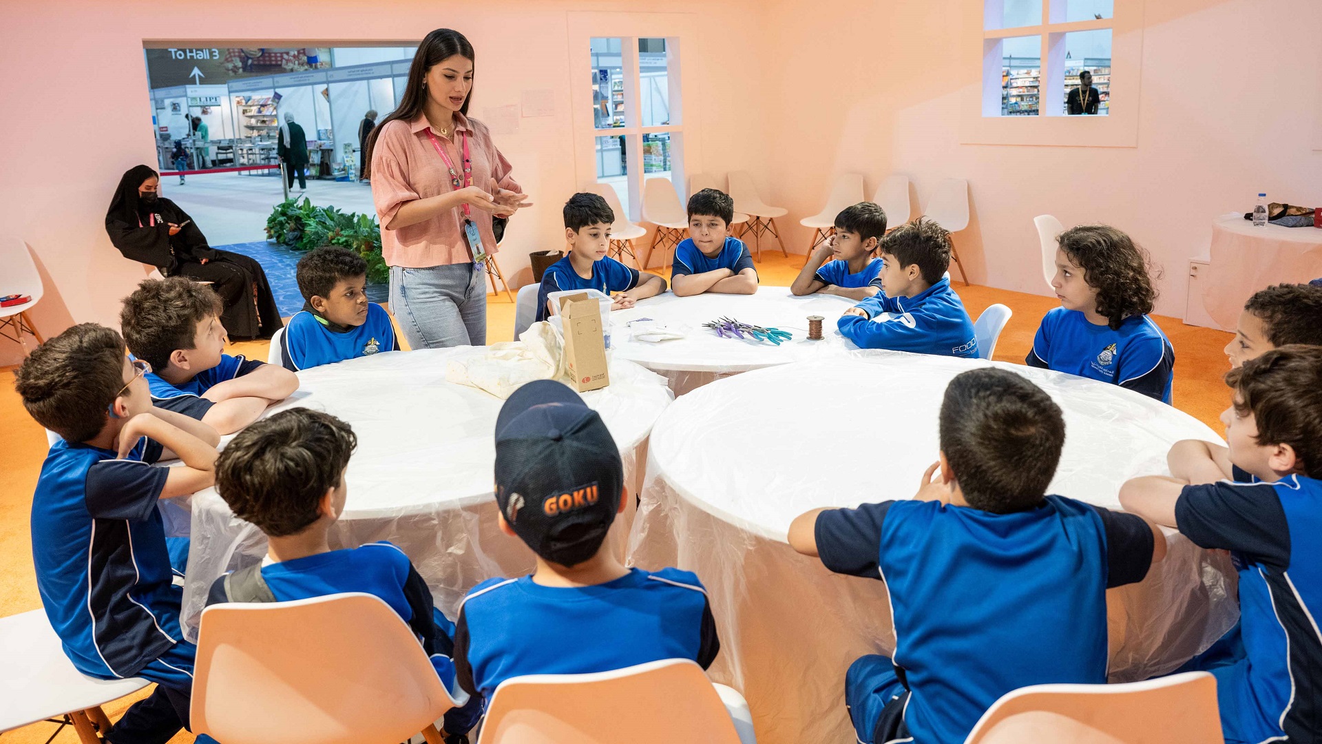 Image for the title: Children create electric motors at SCRF 2024 