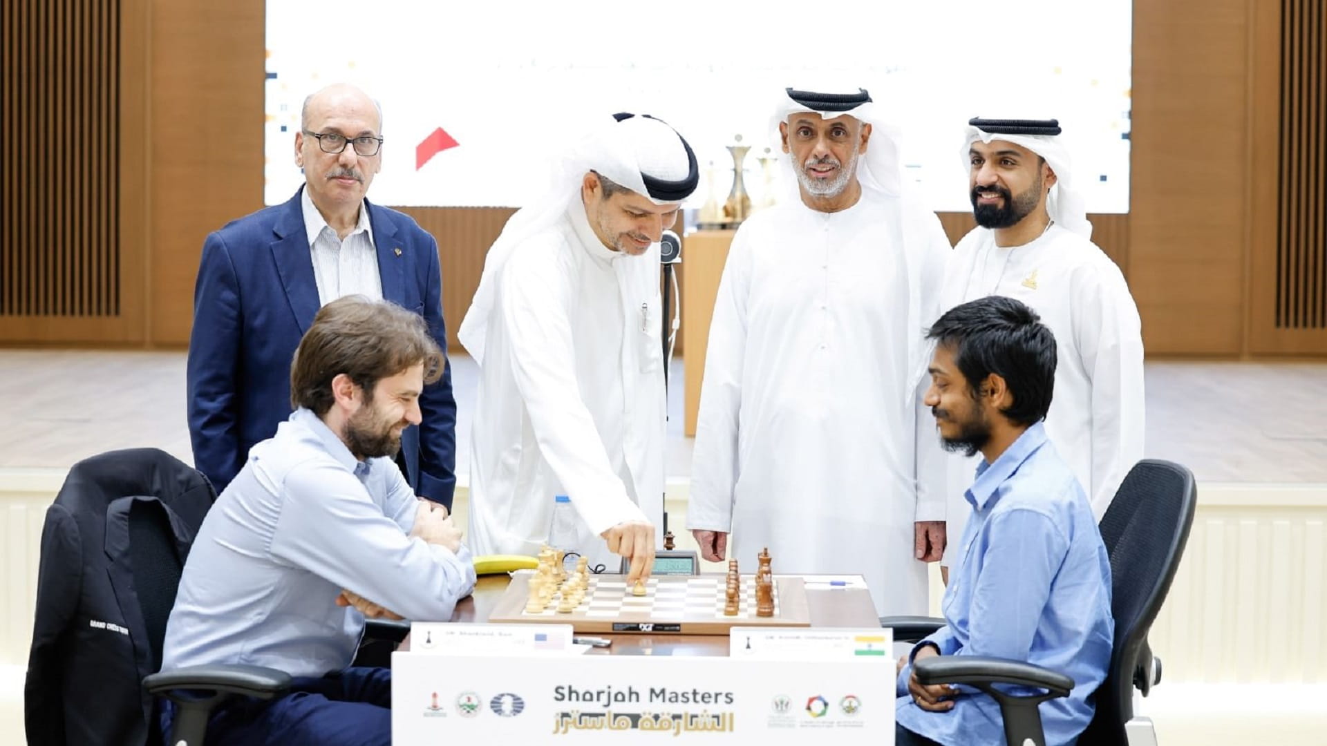 Image for the title: Exciting draws in the sixth round of the 7th Sharjah Masters  