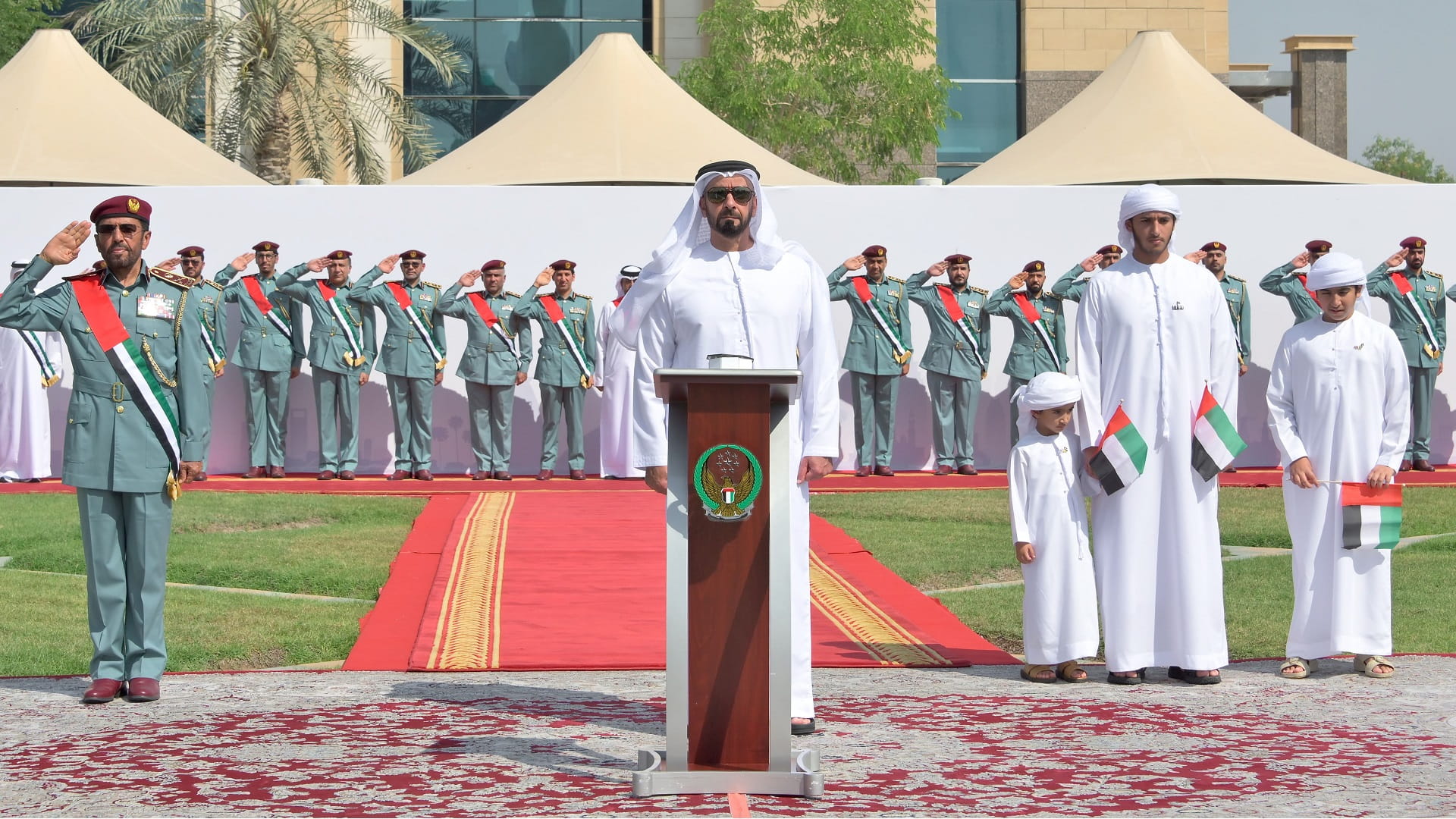 Saif bin Zayed hoists UAE flag at Ministry of Interior building 