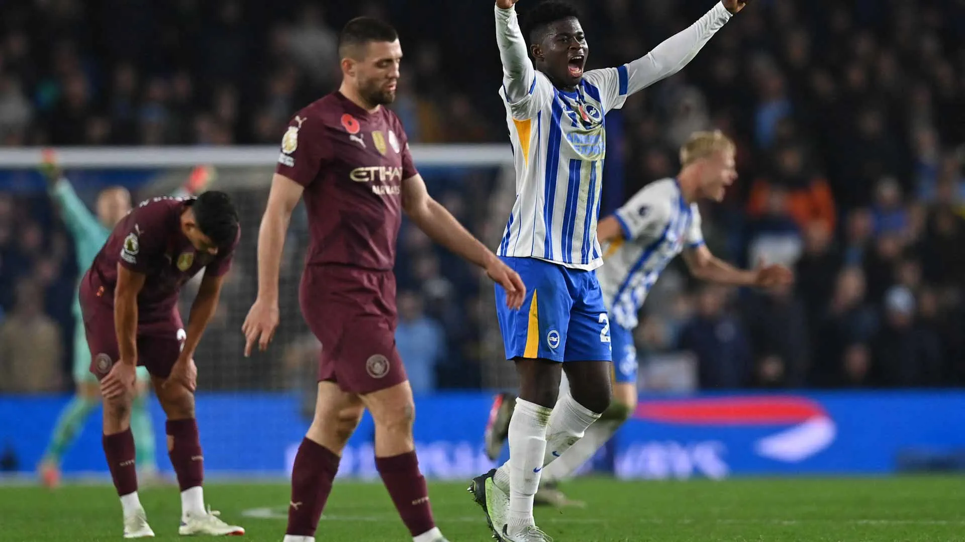 Image for the title: Man City beaten again by Brighton in English Premier League 