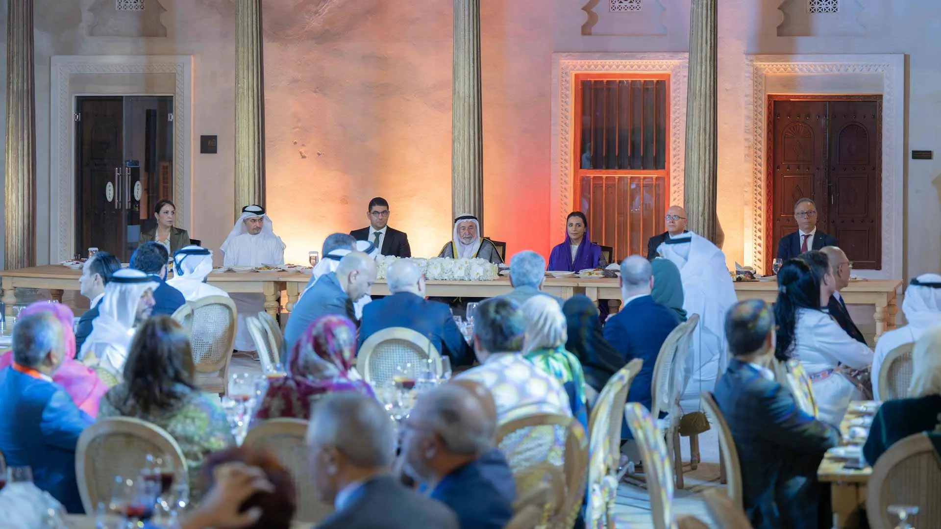 Image for the title: Sharjah Ruler attends dinner honoring SIBF guest of honour