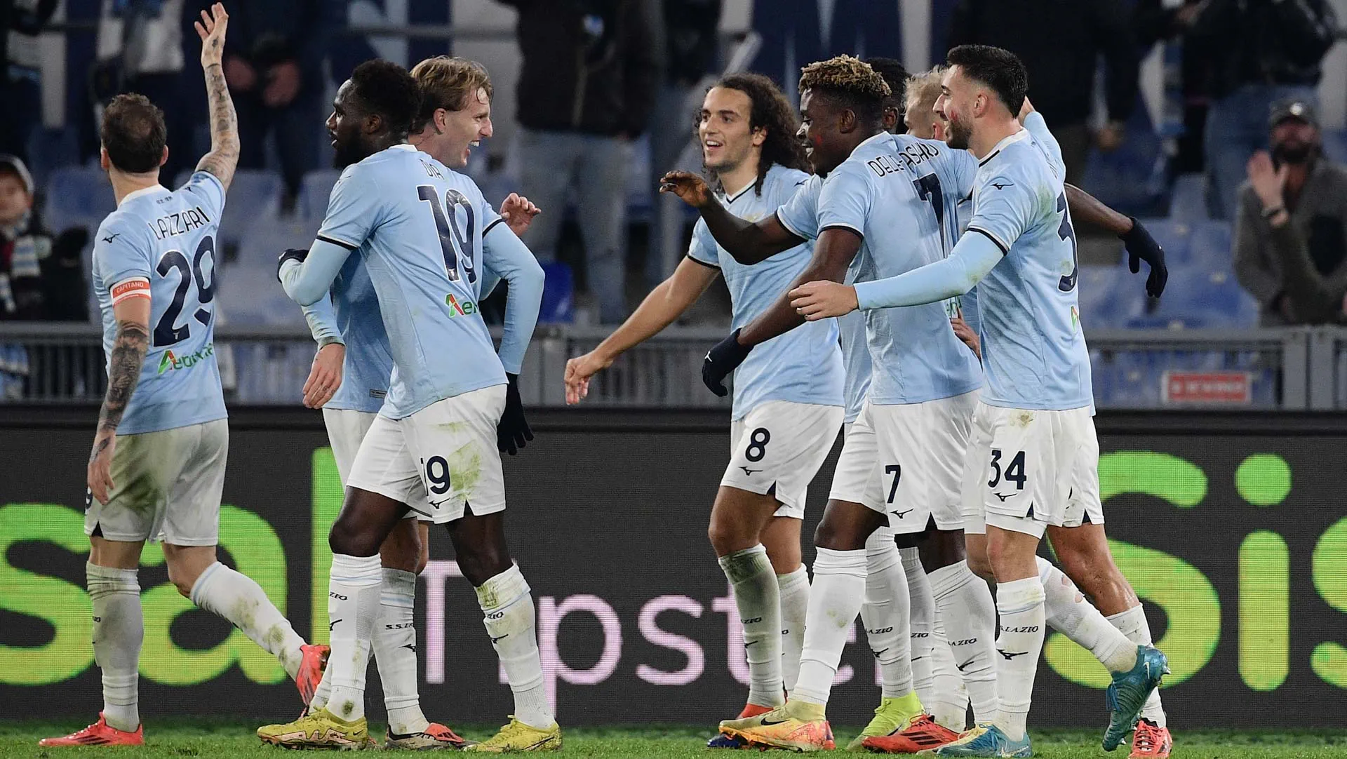 Image for the title: Lazio secures commanding victory over Bologna in Italian league 