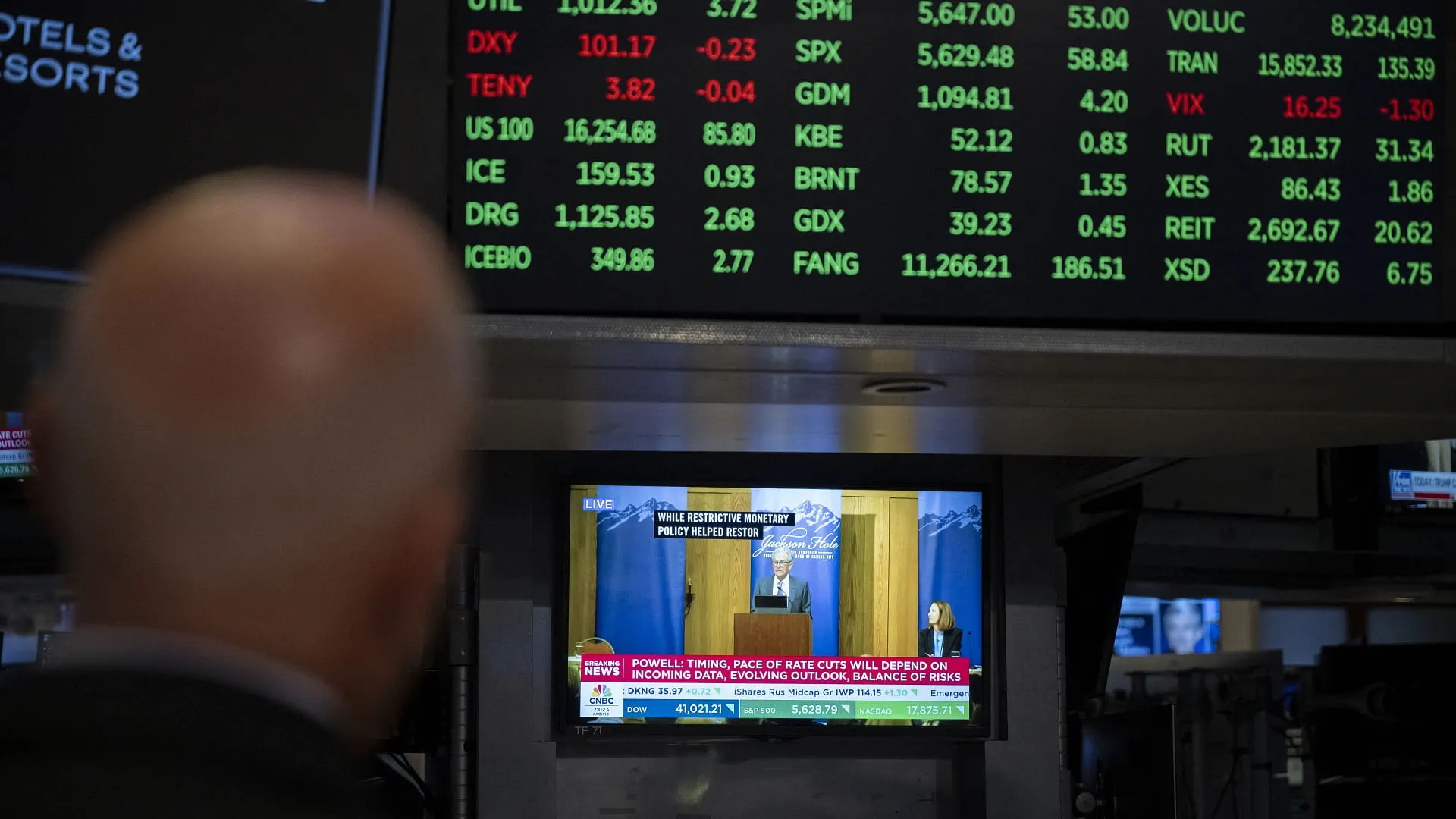 Image for the title: Stock markets diverge in steady end to week 