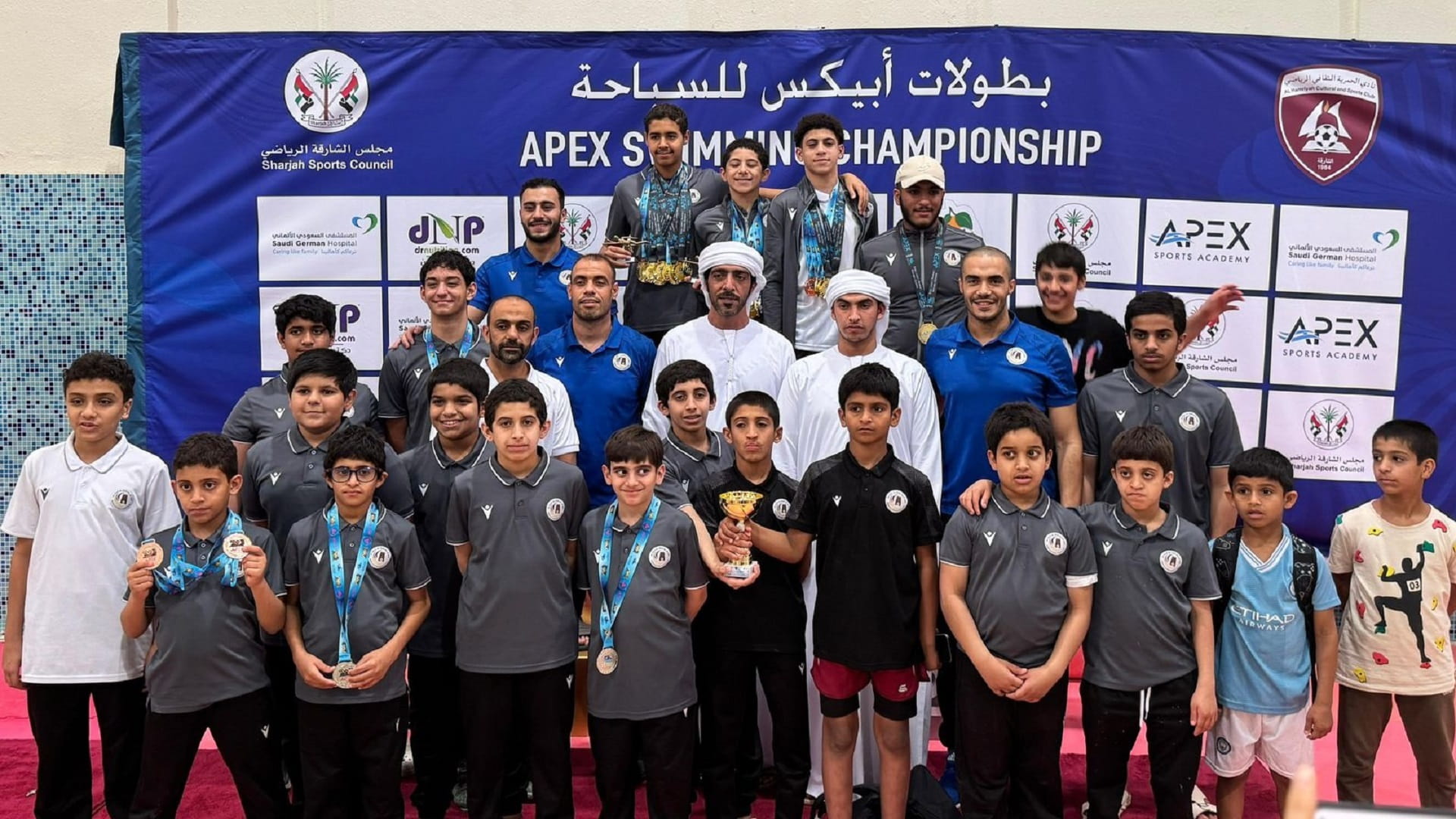 Mleiha Club shines at Apex Swimming Champ.,winning 32 medals 