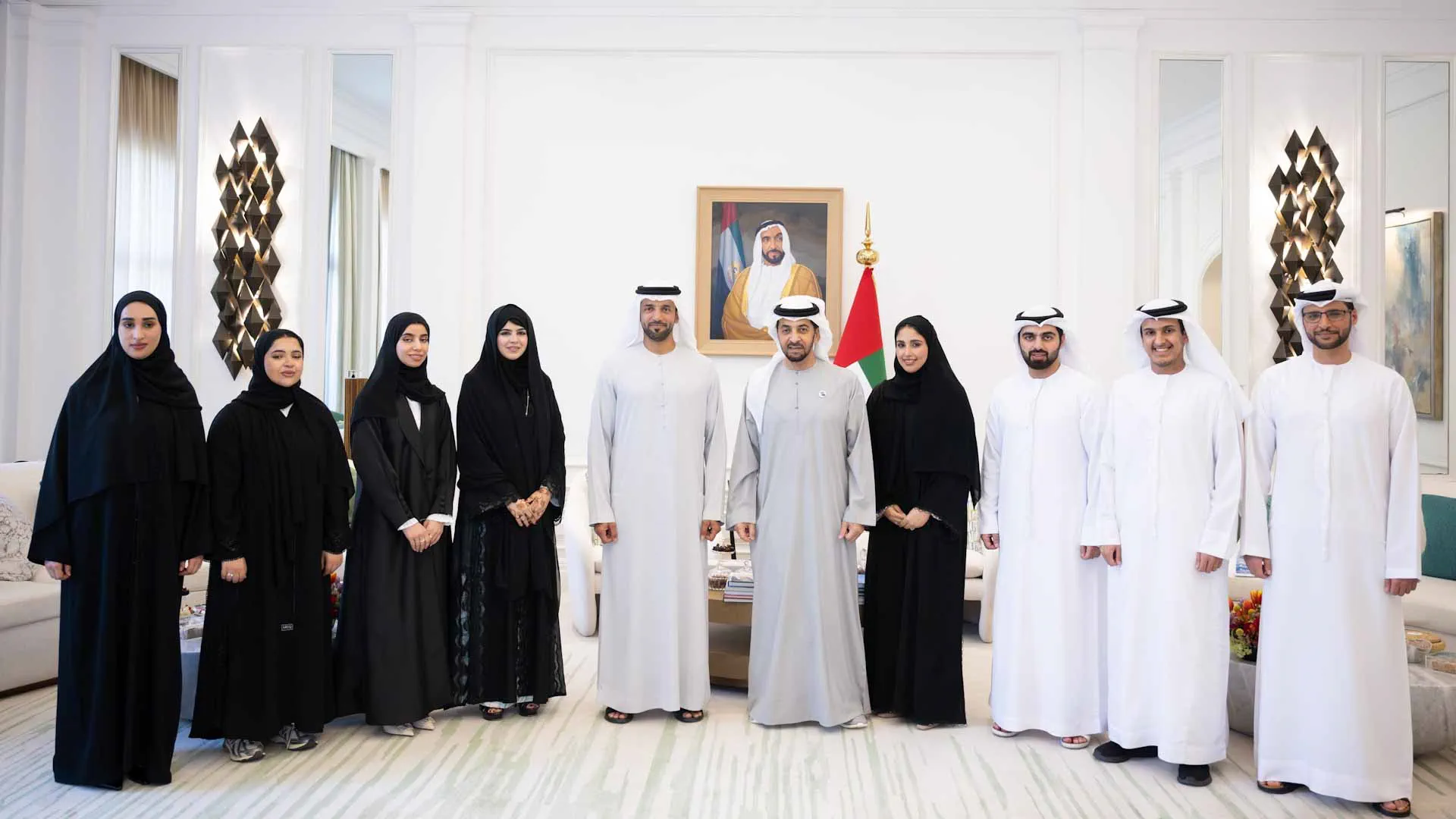 Image for the title: Hamdan bin Zayed receives Al Dhafra Youth Council delegation 