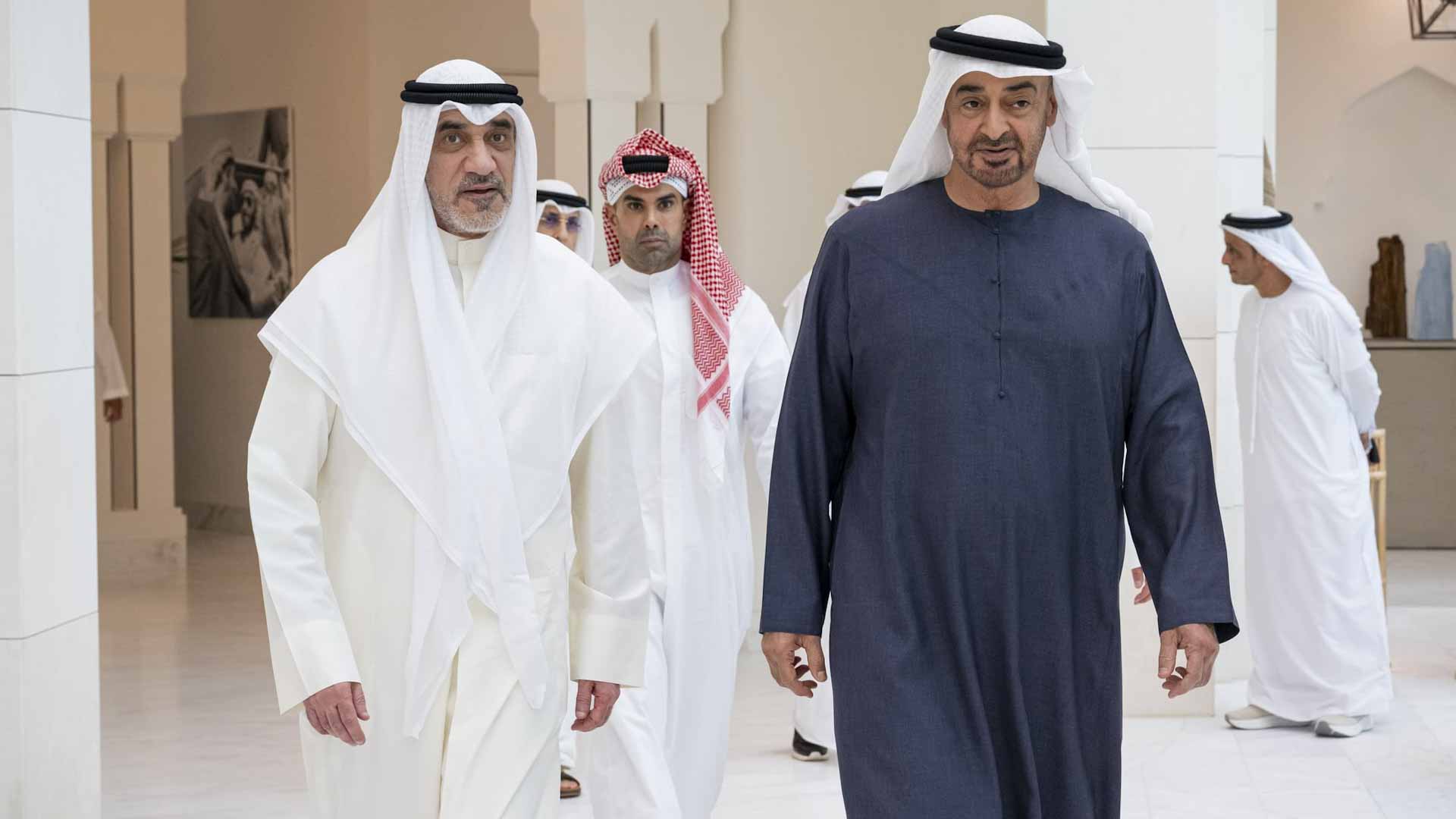 Image for the title: UAE President receives Kuwait’s First Deputy Prime Minister 