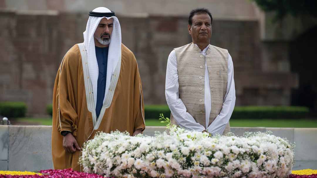 Image for the title: AD CP visits Mahatma Gandhi's shrine 