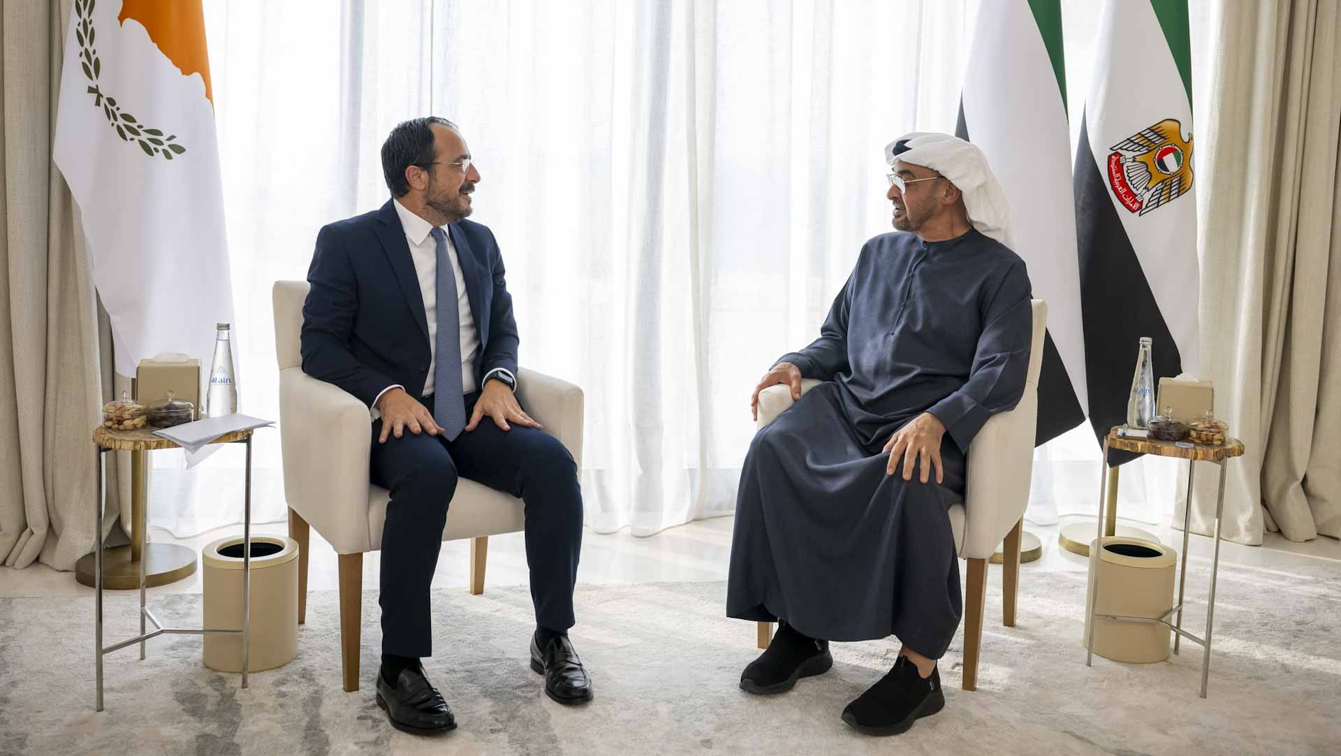 Image for the title: UAE and Cyprus Presidents discuss cooperation and developments 