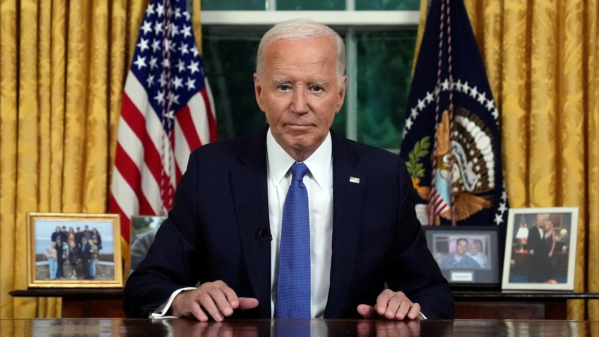 Image for the title: Biden: 'Working' to help return residents near Israel-Lebn border 