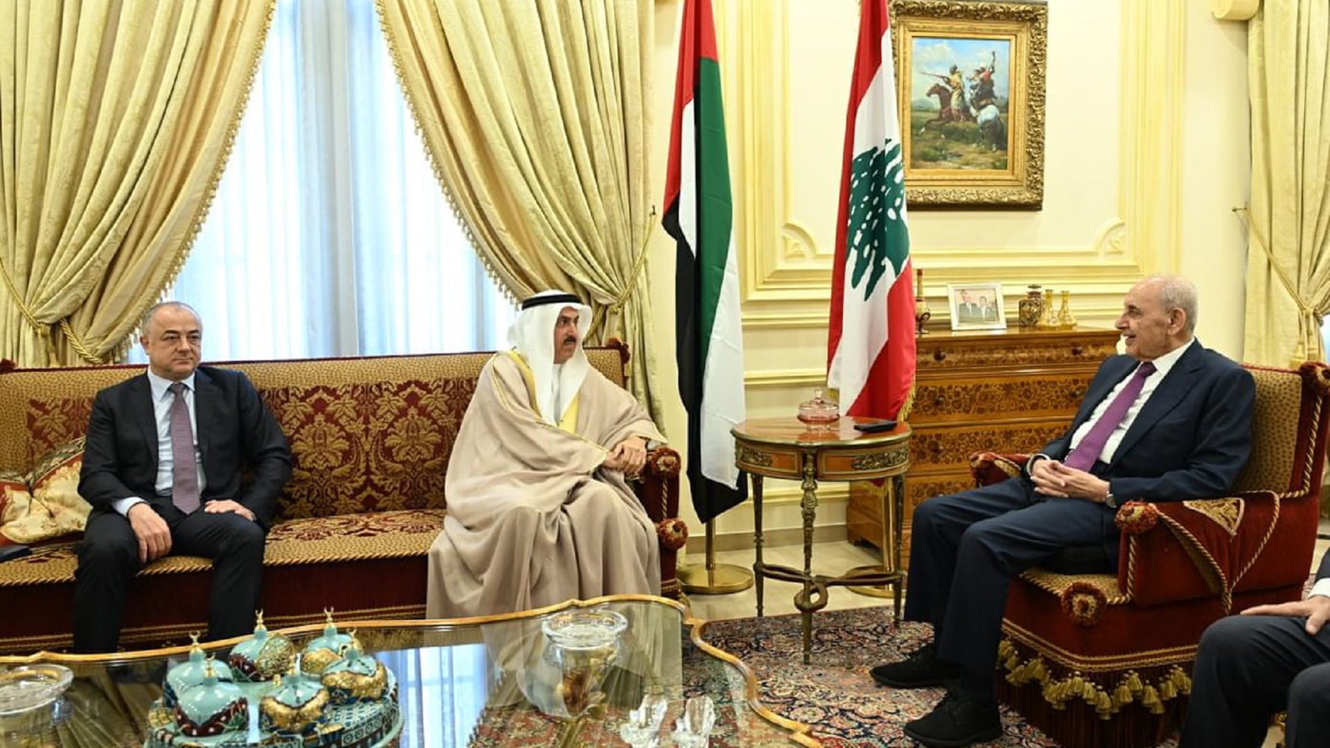 Saqr Ghobash, Speaker for Lebanese Parliament discuss cooperation 