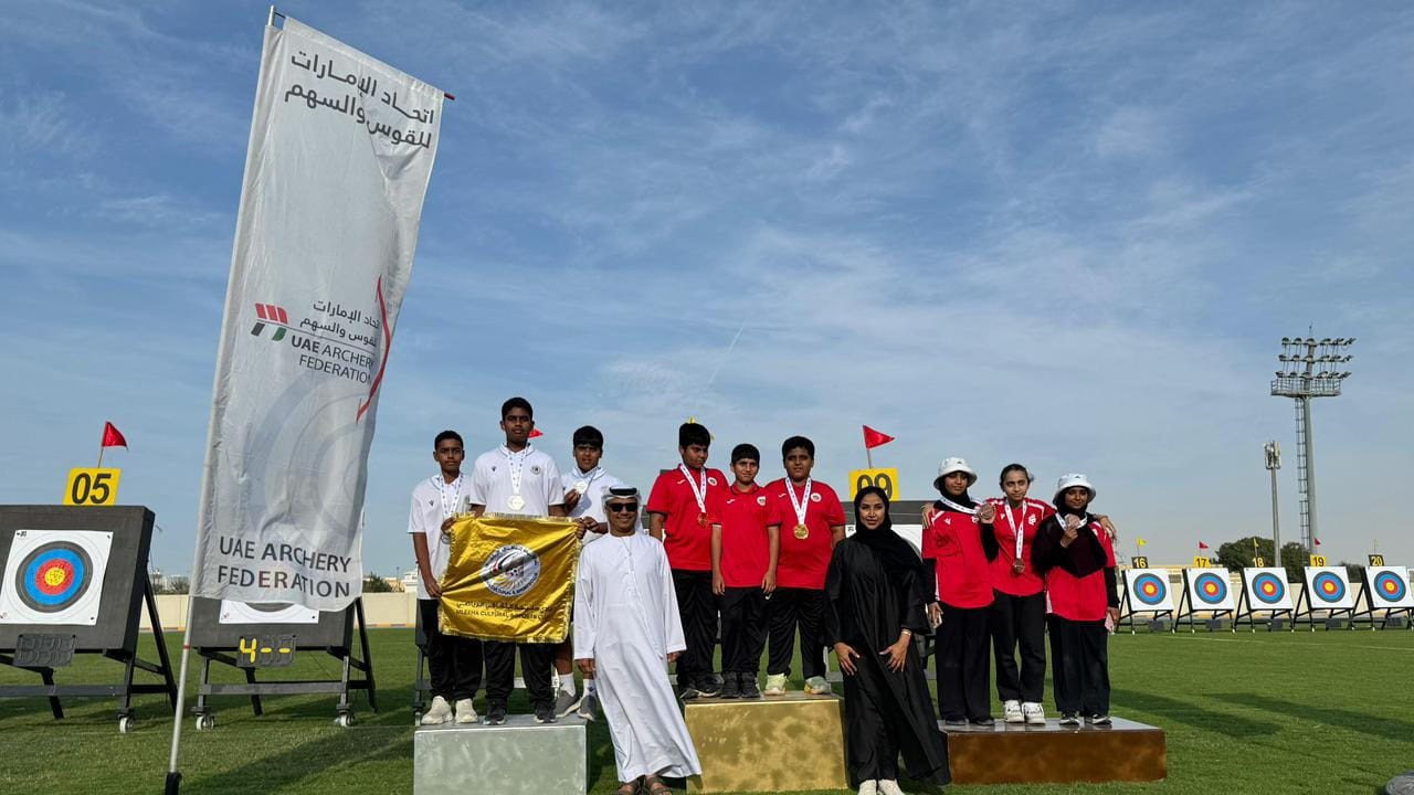 نادي مليحة يحصد ميداليات ملونة في ختام دوري الإمارات للقوس والسهم 