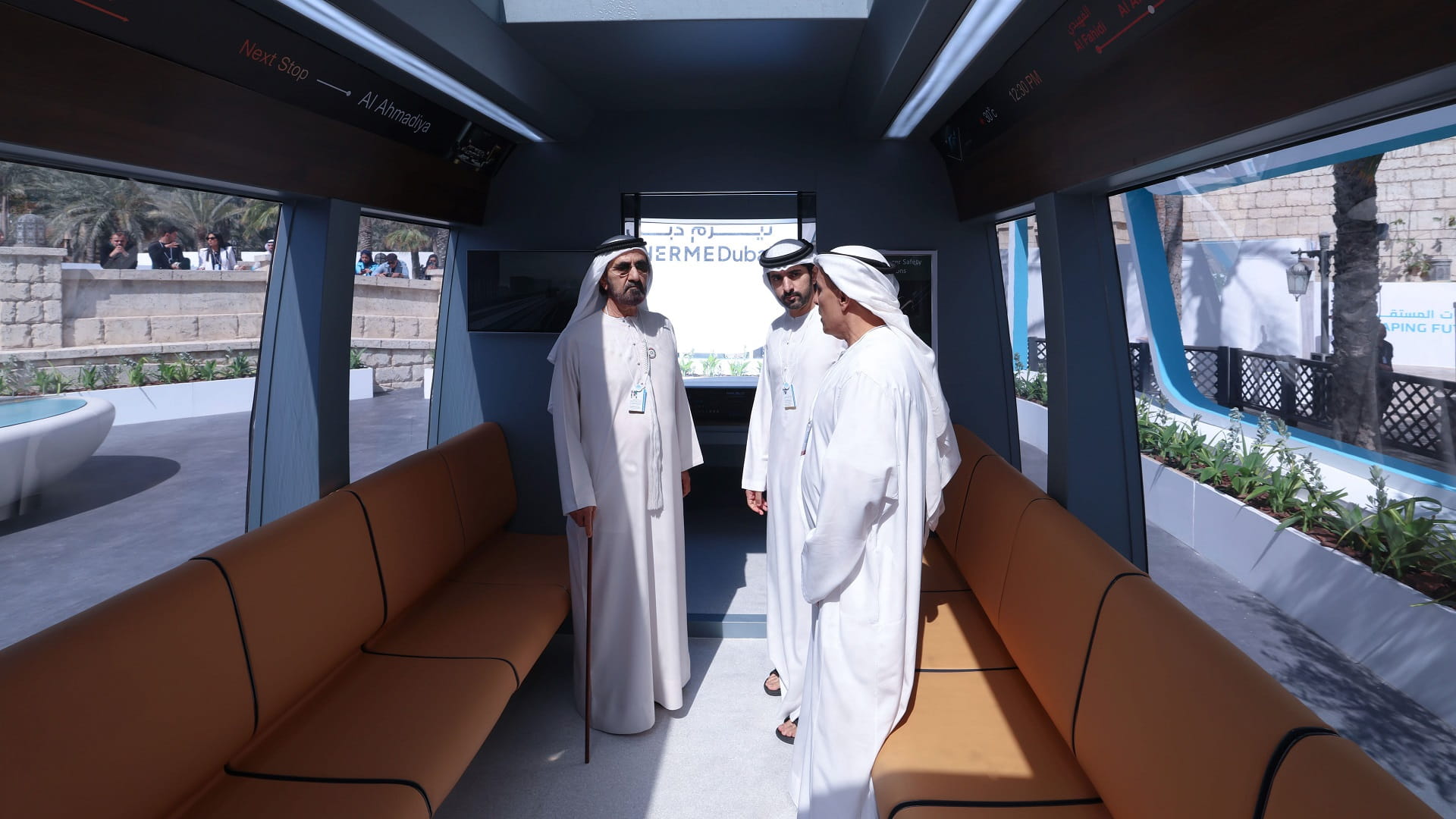 Mohammed bin Rashid reviews RAILBUS and Therme Dubai at WGS 2025 