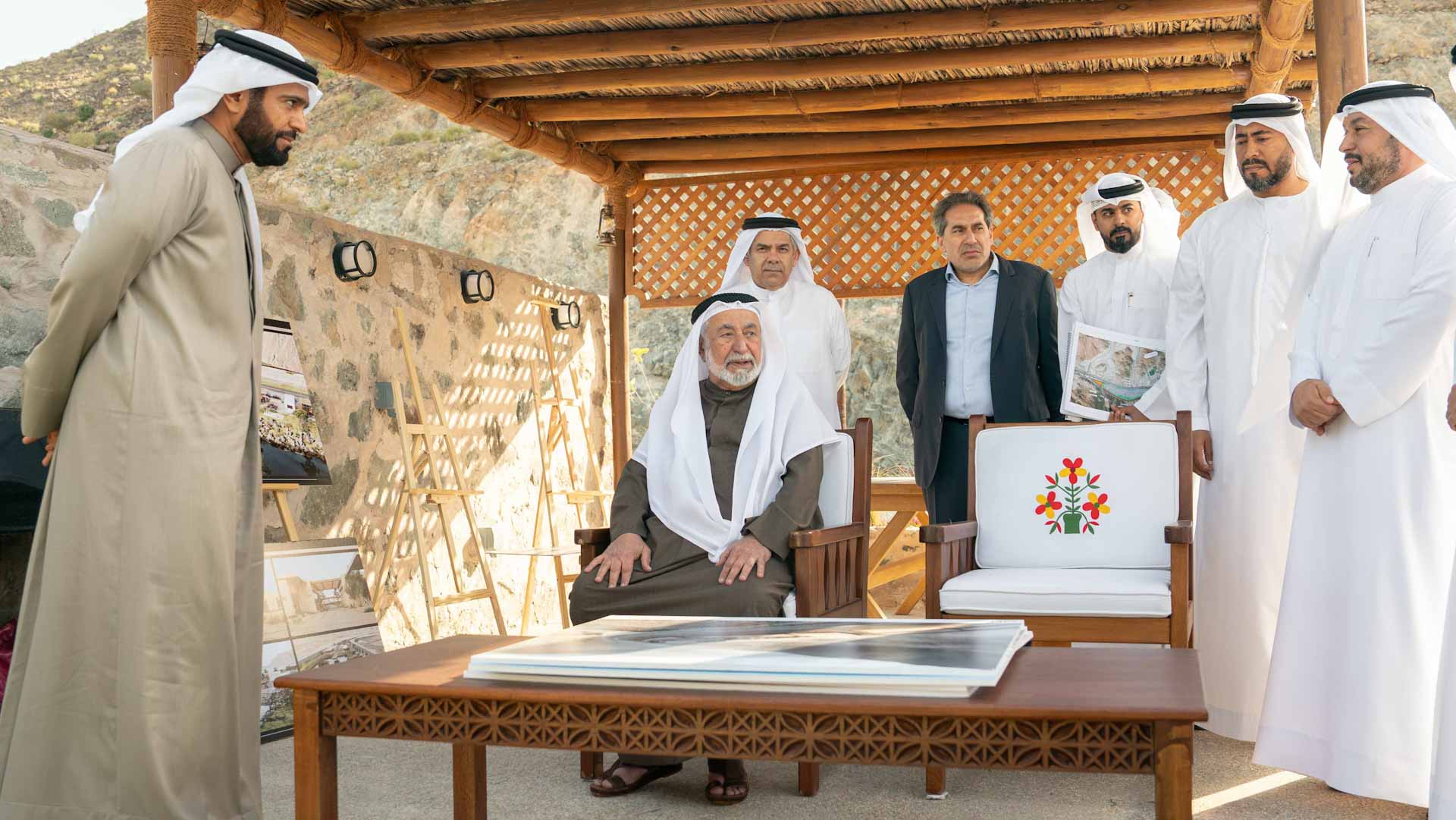 Sharjah Ruler listens to explanation about the project
