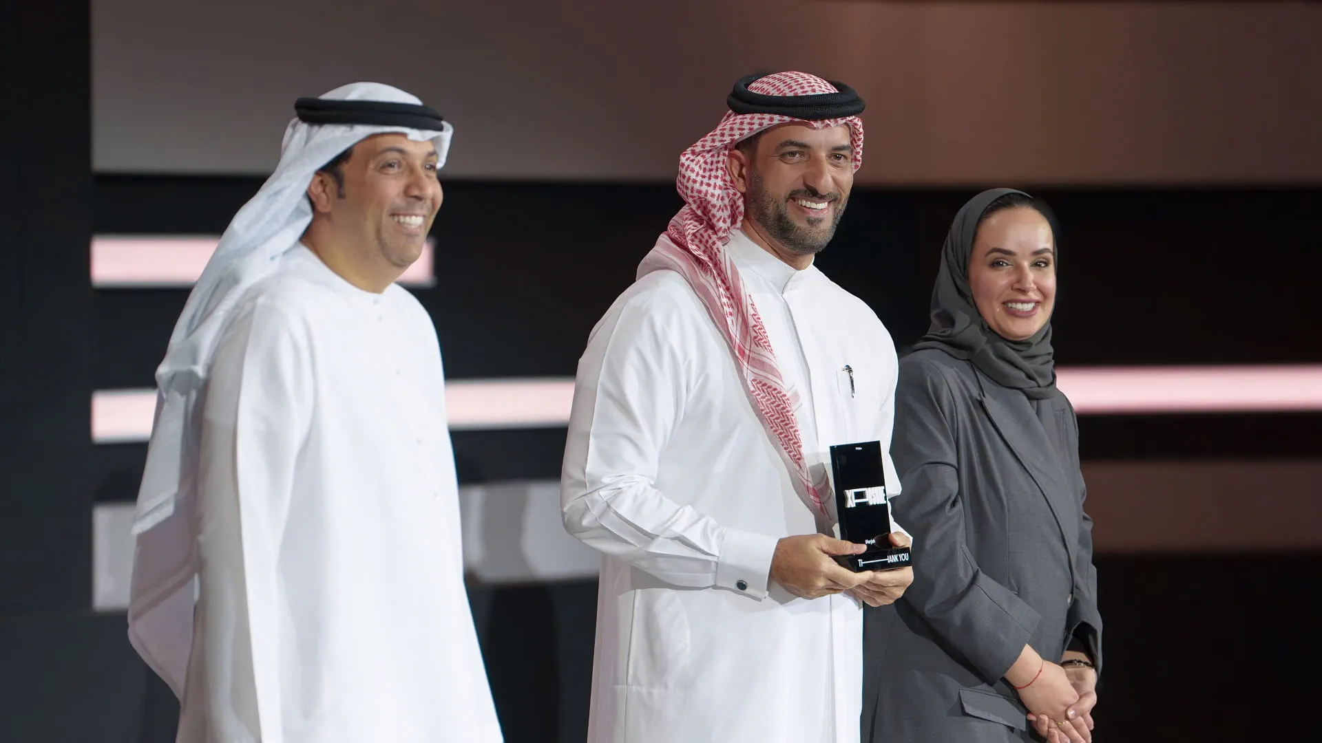 Tariq Ally,Sultan bin Ahmed and Alia Al Suwaidi honor winners