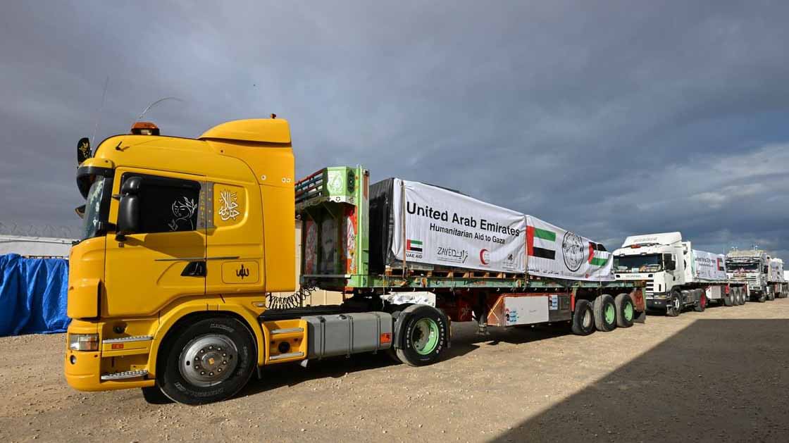 Three UAE aid convoys arrive in Gaza Strip 