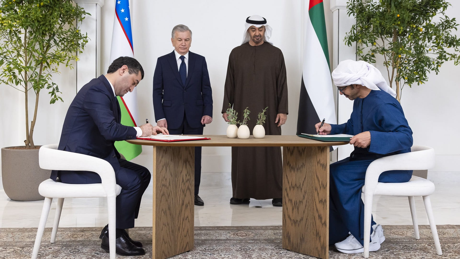 UAE, Uzbek Presidents witness signing of strategic partnership