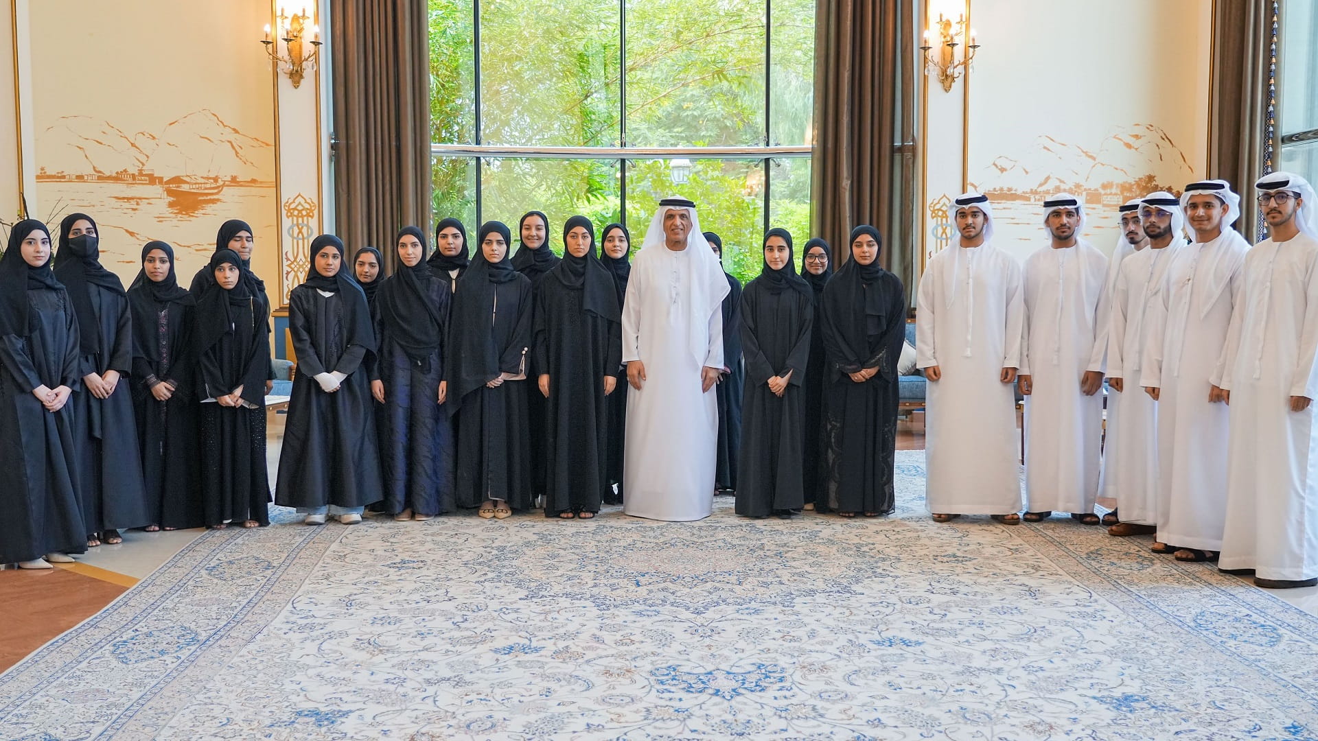 Saud bin Saqr receives top performing High School students in RAK