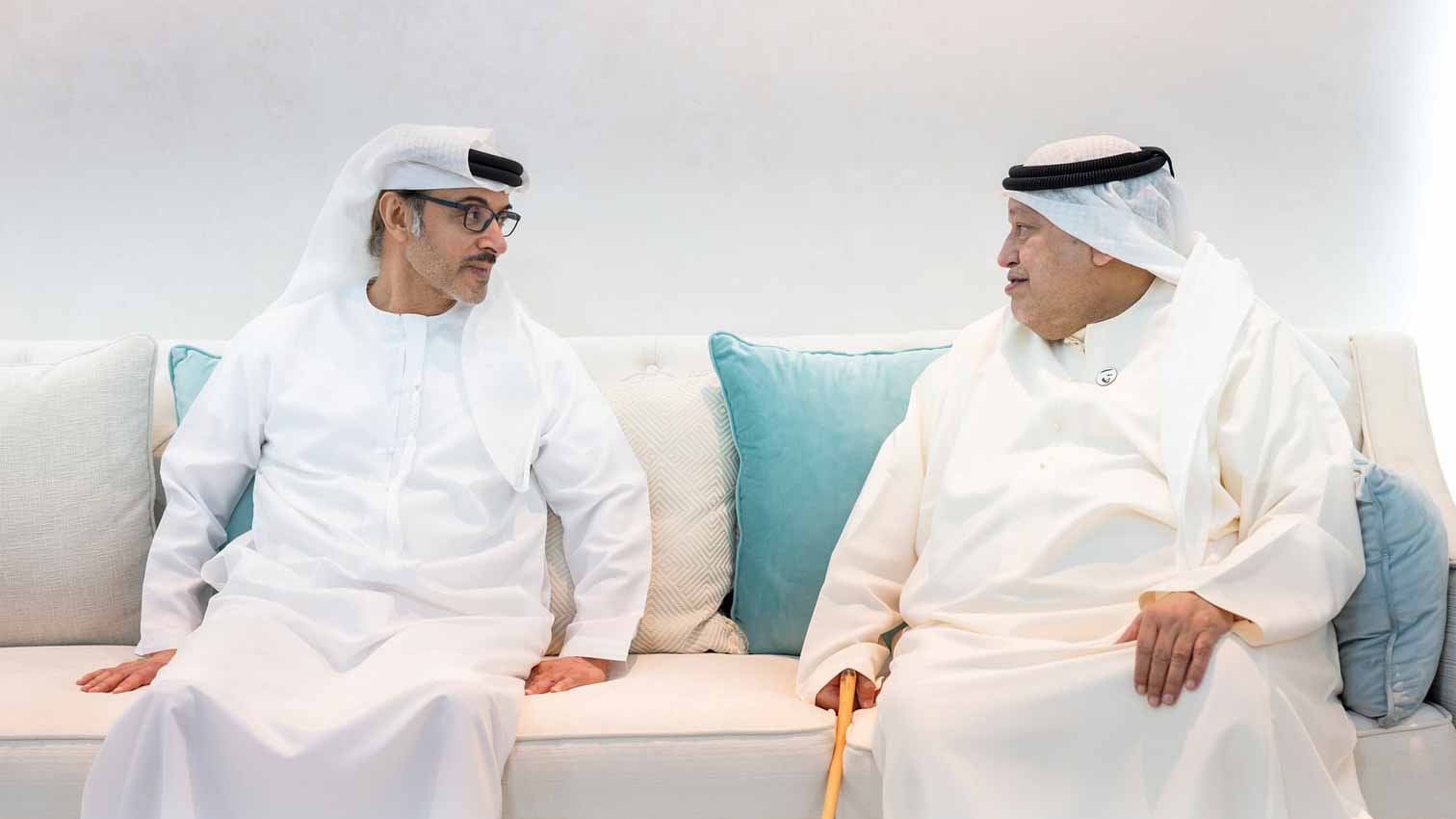 Hazza bin Zayed visits Saeed bin Tahnoon bin Mohammed 