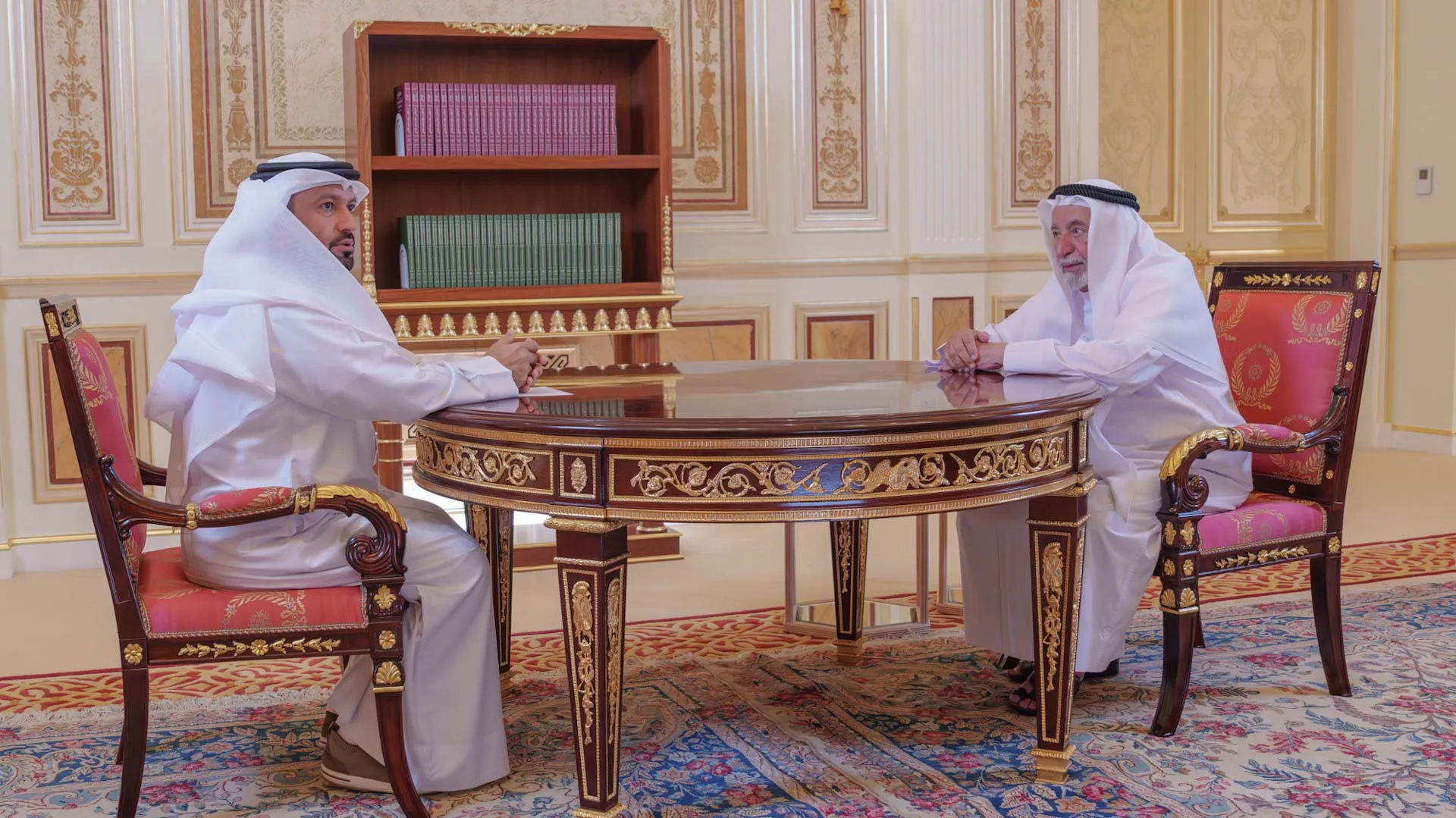 His Highness discusses during the meeting