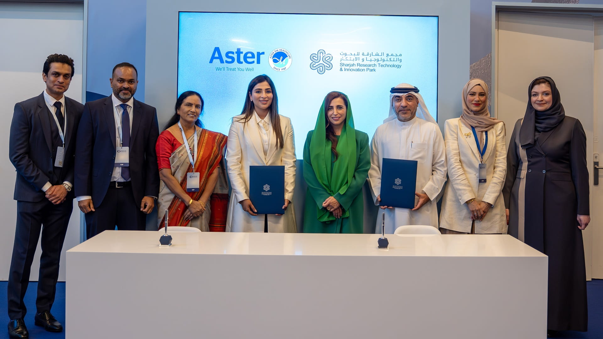 بدور القاسمي تشهد توقيع مجمع الشارقة للبحوث اتفاقية مع "أستر" 