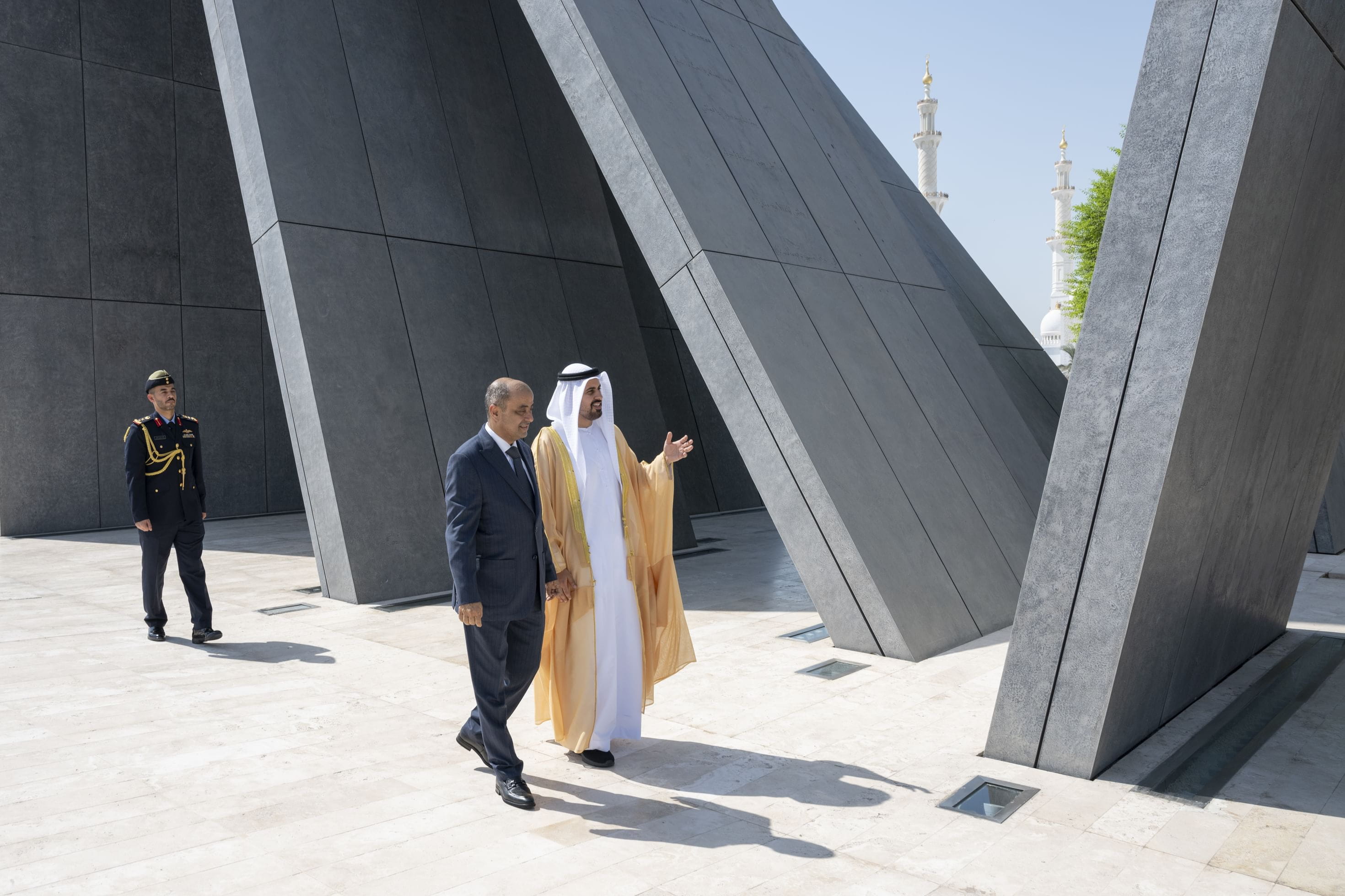 Image for the title: Theyab bin Mohamed receives Yemeni PM at Wahat Al Karama 