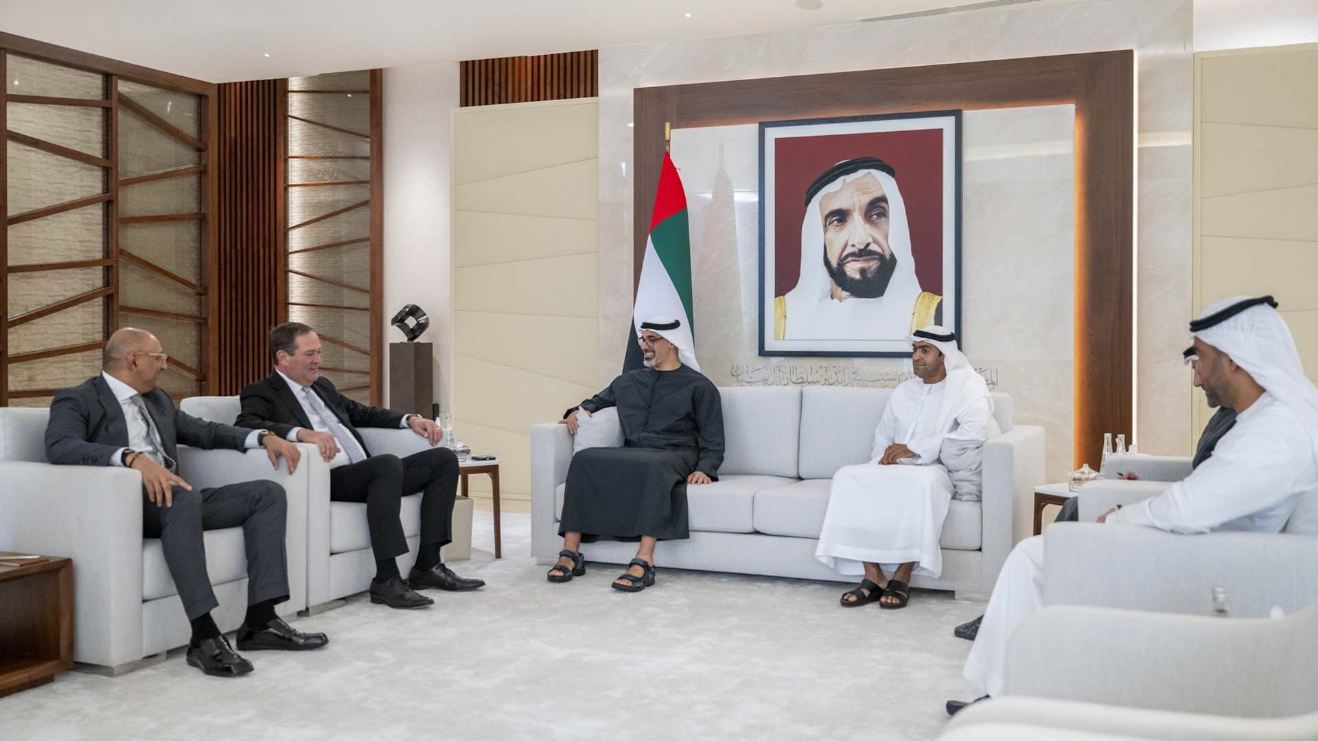 Khaled bin Mohamed discusses tech collaboration with Cisco CEO 