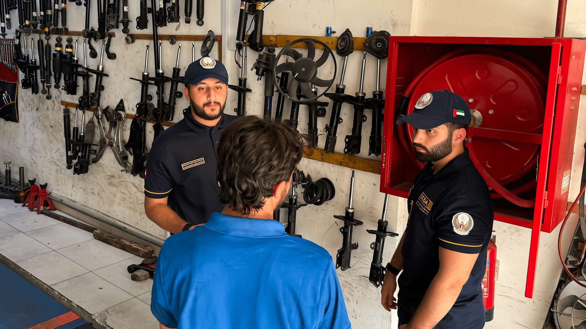 "دفاع مدني الشارقة" تواصل التفتيش على مستودعات قطع غيار السيارات  