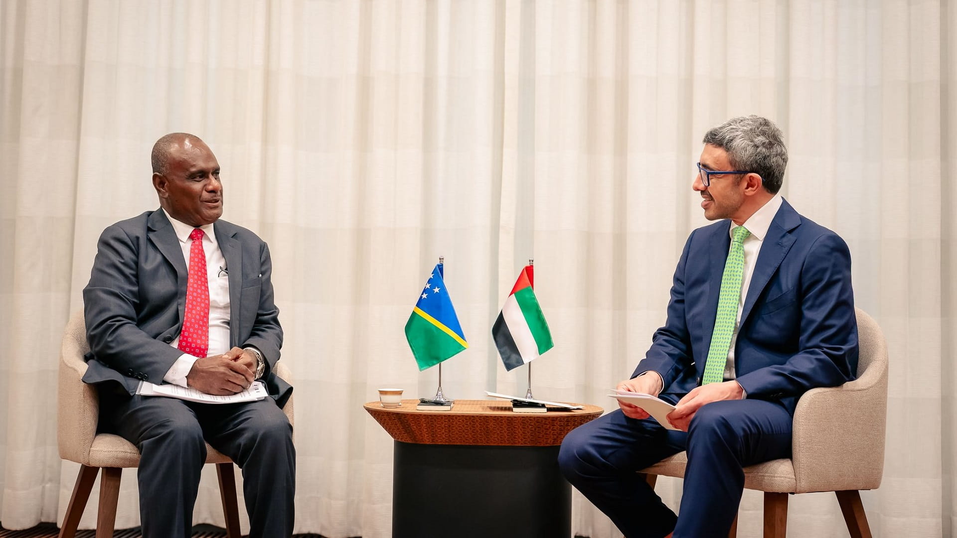 Abdullah bin Zayed meets Solomon Islands PM in New York