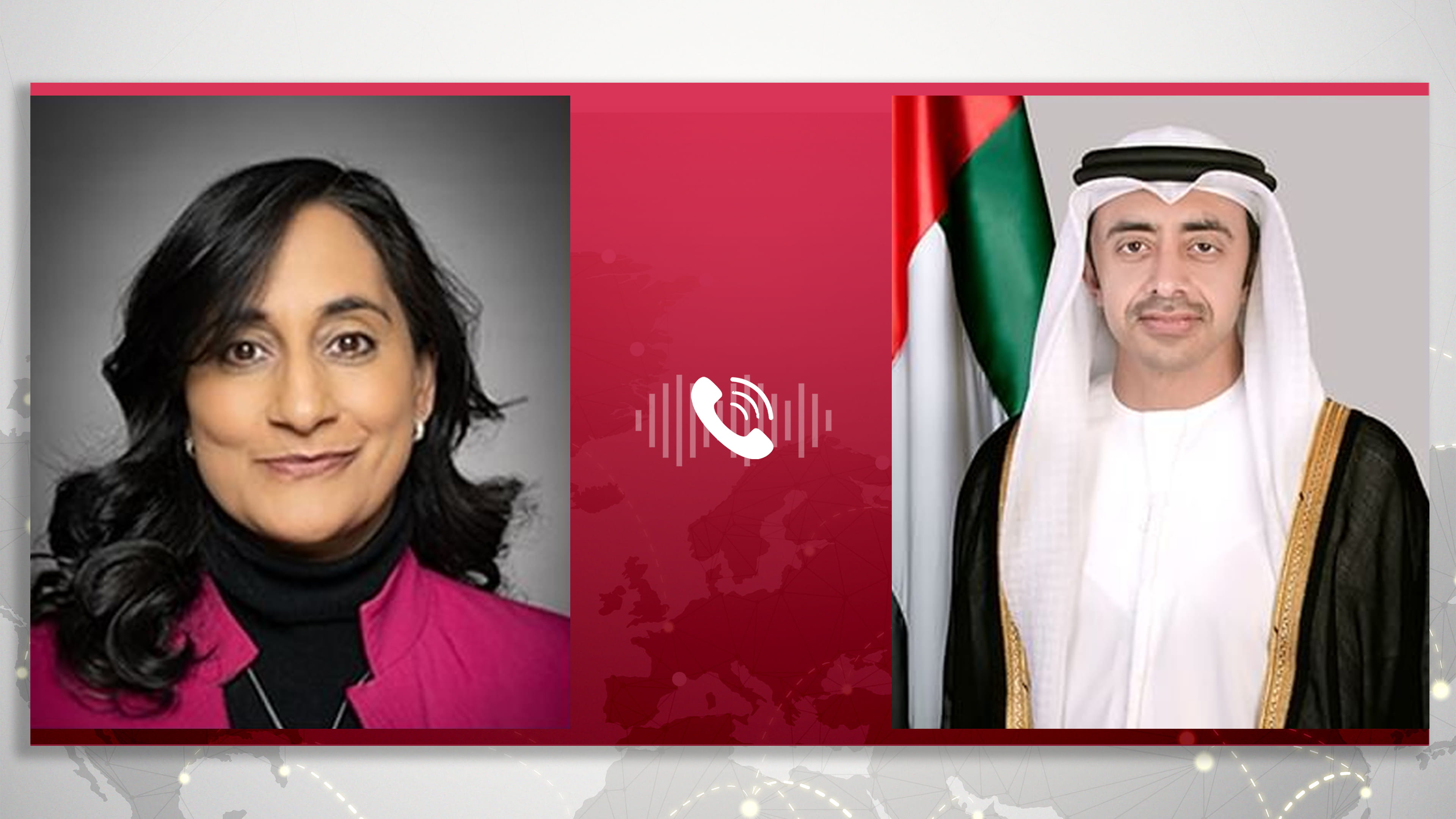 صورة بعنوان: عبد الله بن زايد ووزيرة خارجية كندا يبحثان العلاقات الثنائية 