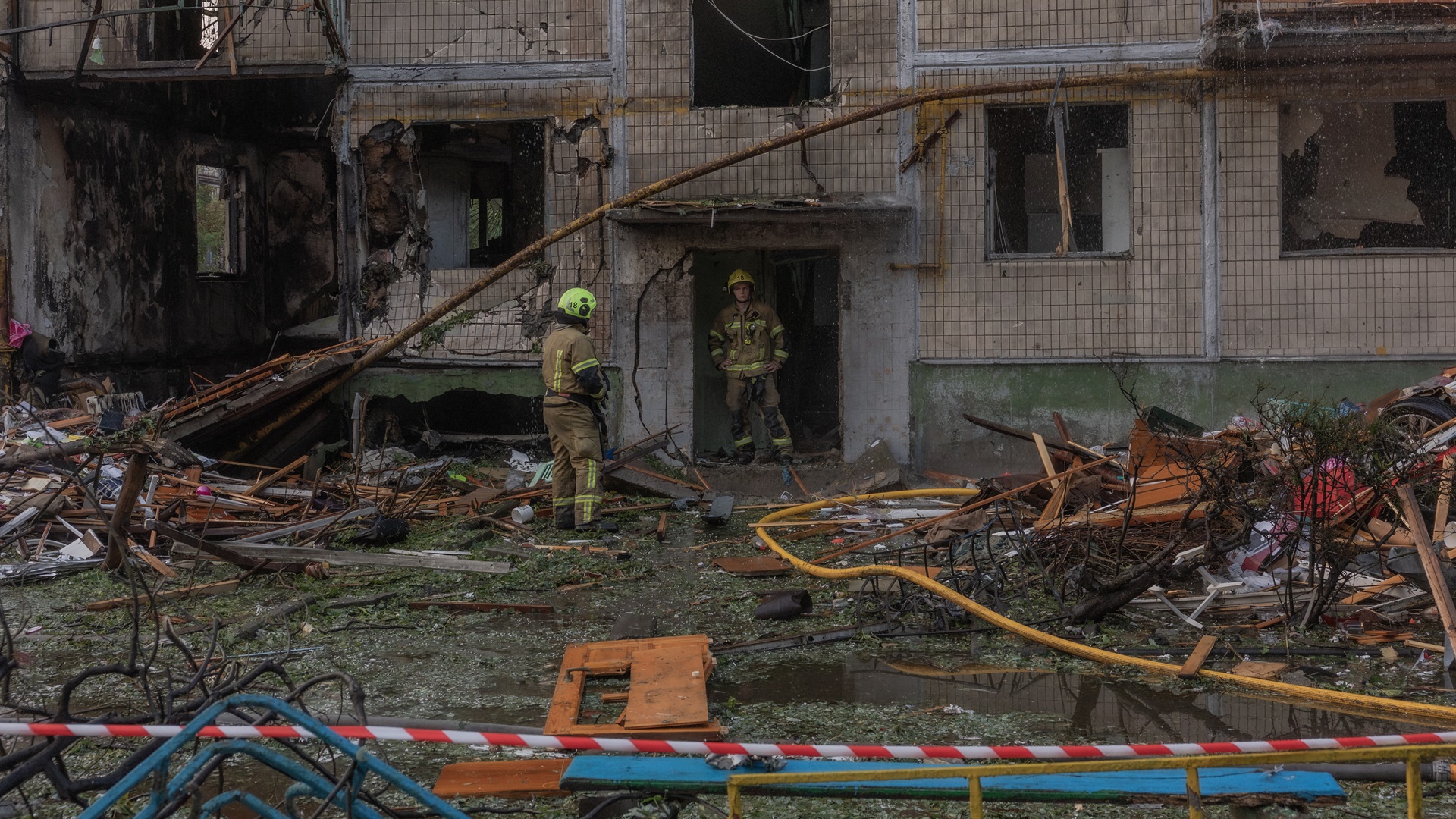Image for the title: Russian strike destroys 8 million books in Ukraine 
