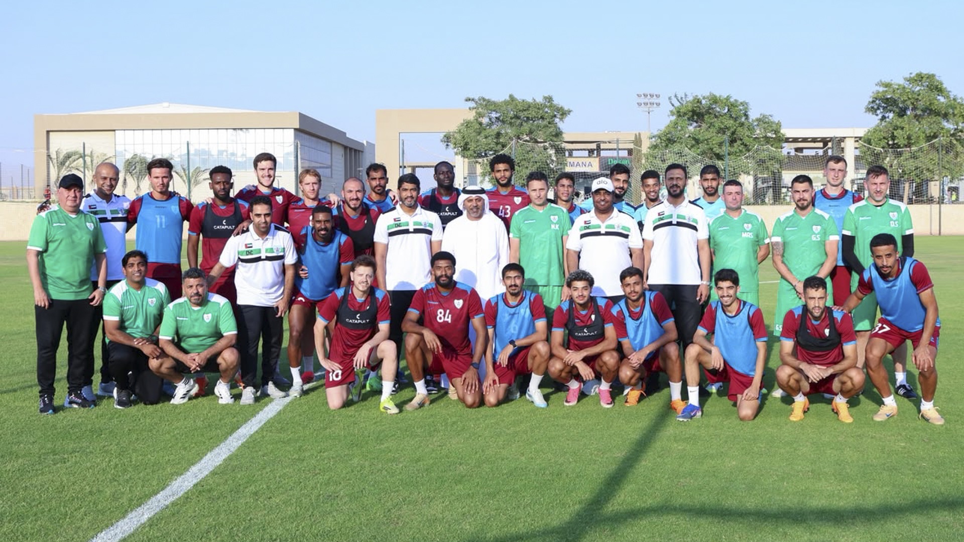 Image for the title: UAE ambassador visits Dibba Al Hisn FC training camp in Egypt 