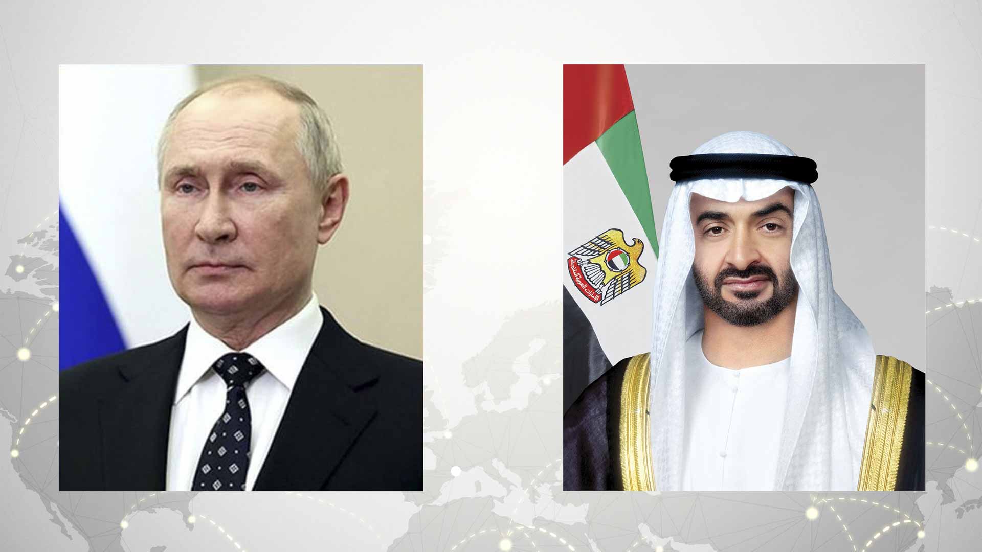 محمد بن زايد وبوتين يبحثان التعاون بين البلدين وتطورات المنطقة 