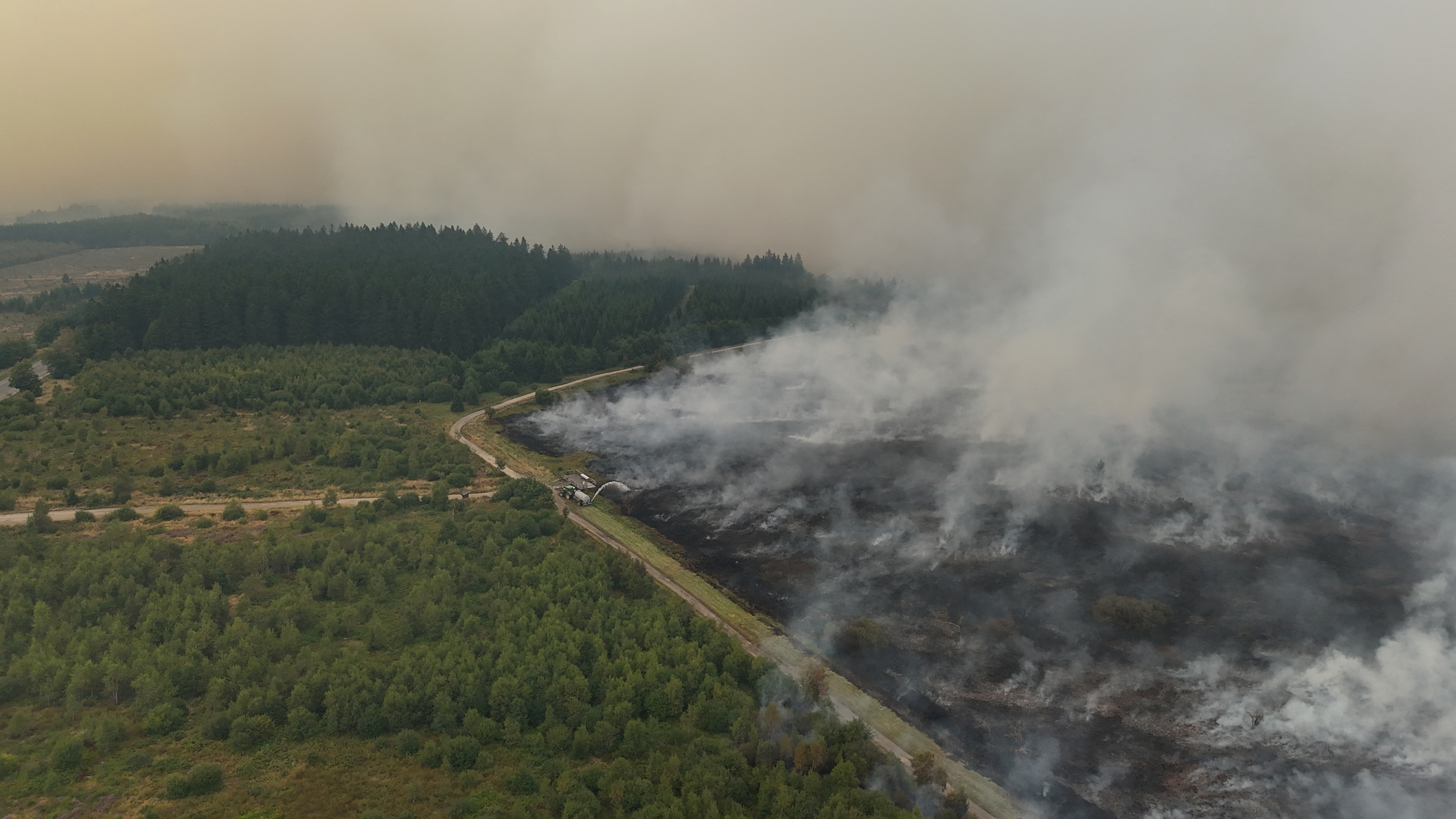 Image for the title: Belgium battles worst forest fire in modern history 