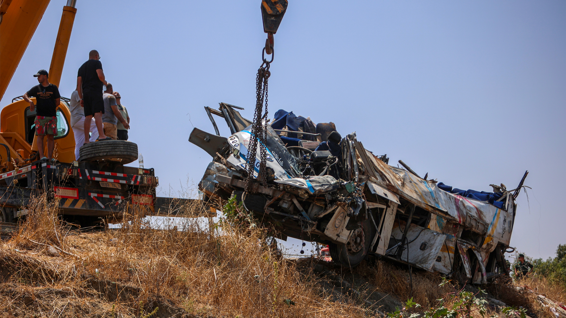Image for the title: Algeria bus crash kills at least 25, dozens injured 