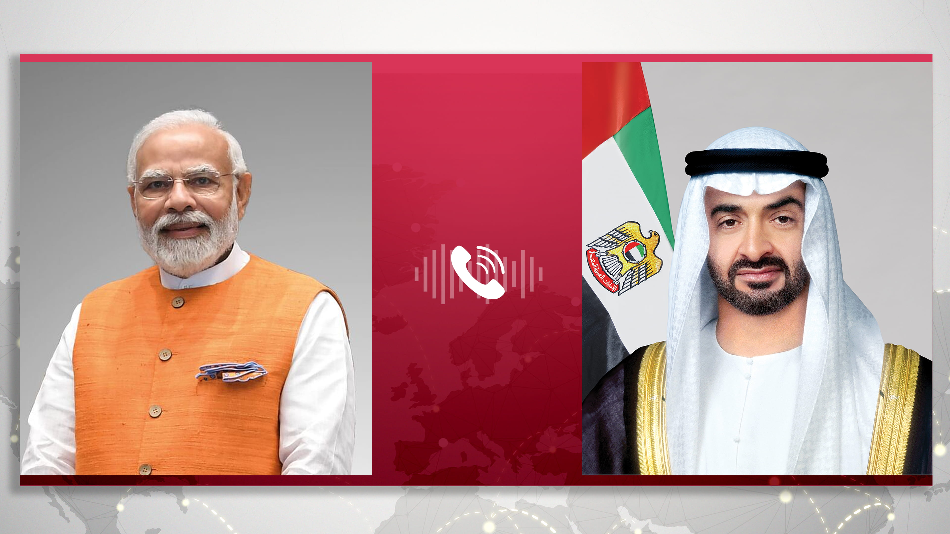 Image for the title: UAE President, Indian PM discuss regional developments 