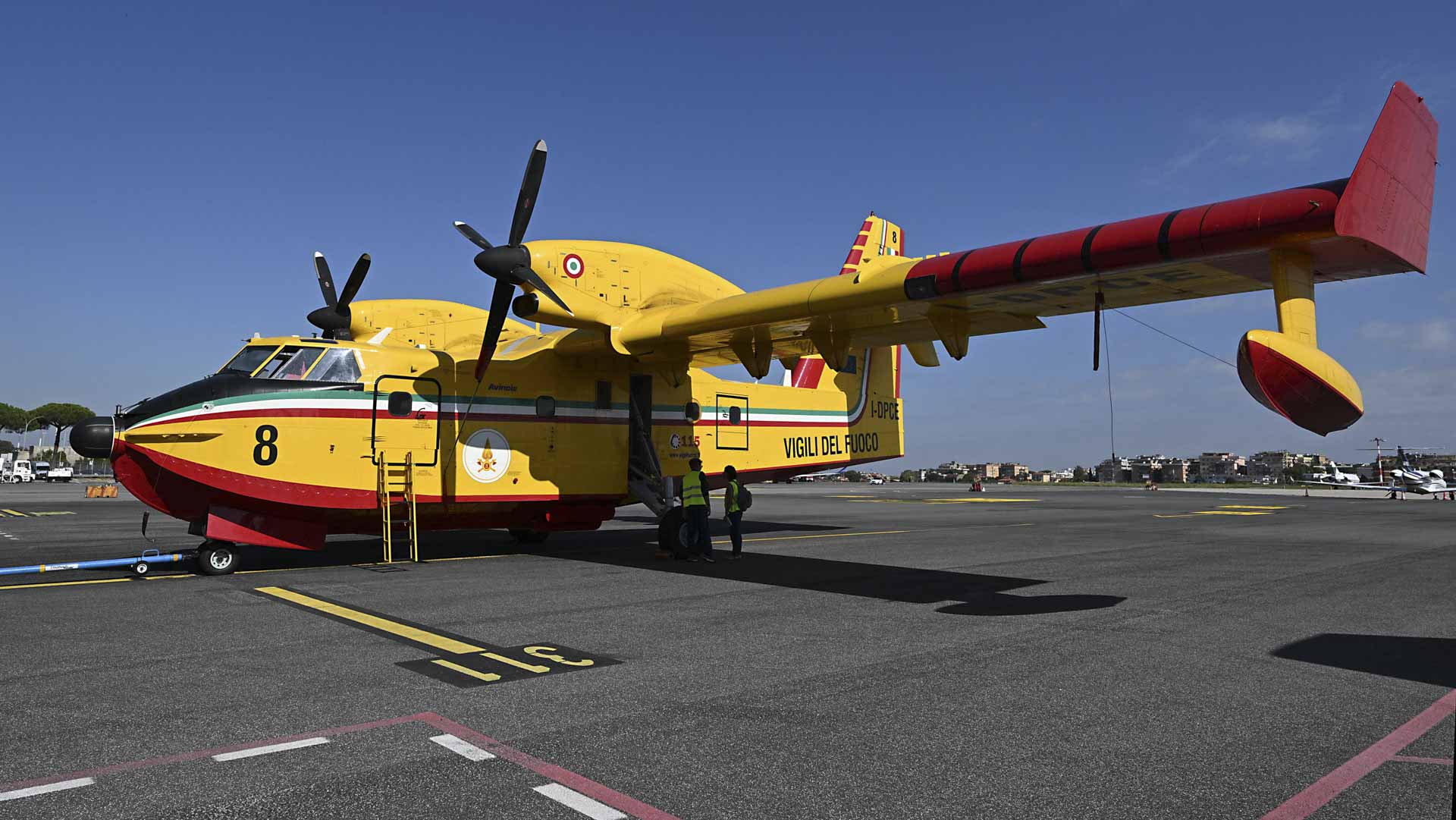 Italy's firefighting planes return home after scorching summer
