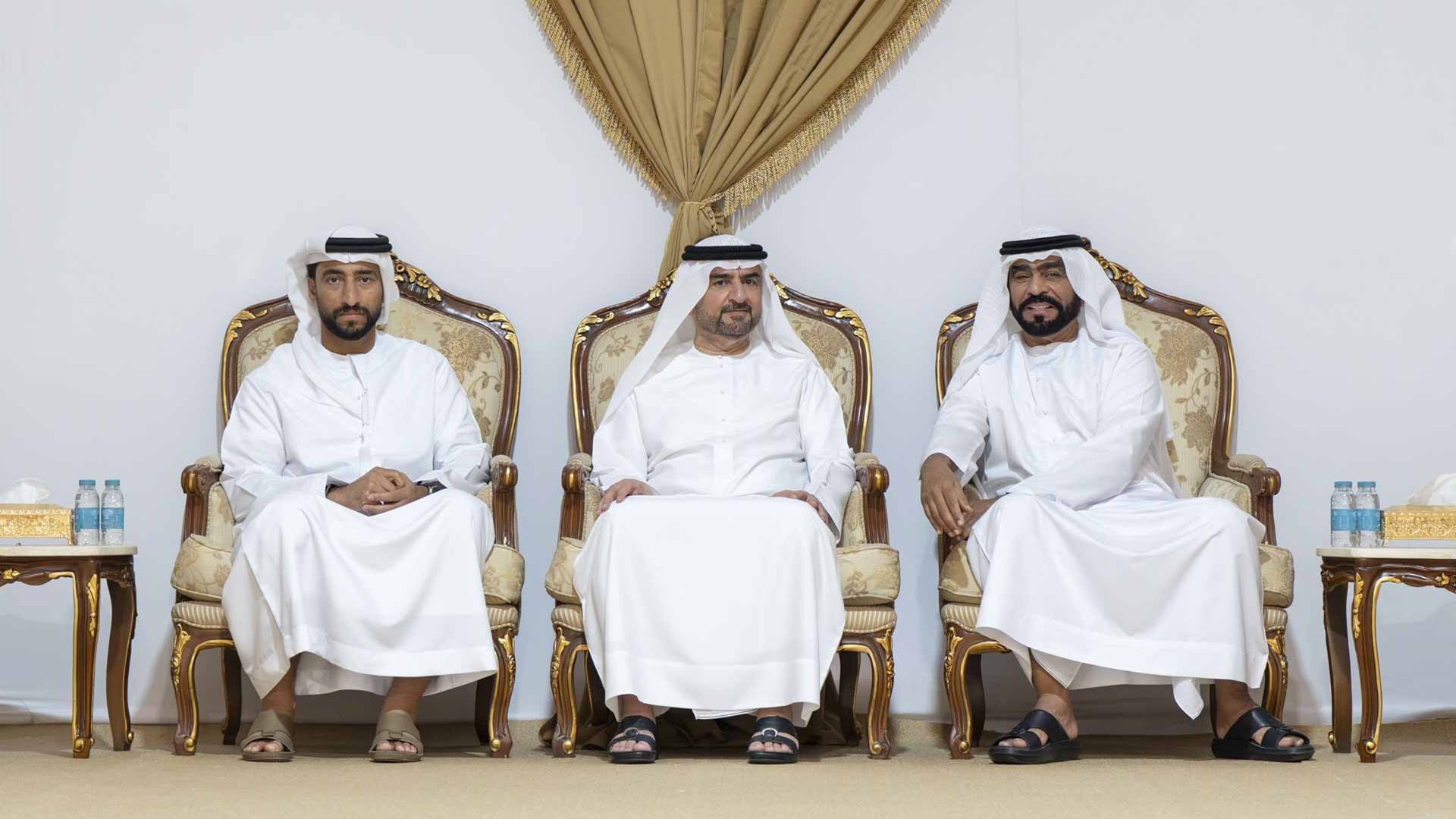Image for the title: Abdullah bin Salem receives condolences on Sheikh Mohammed's death 