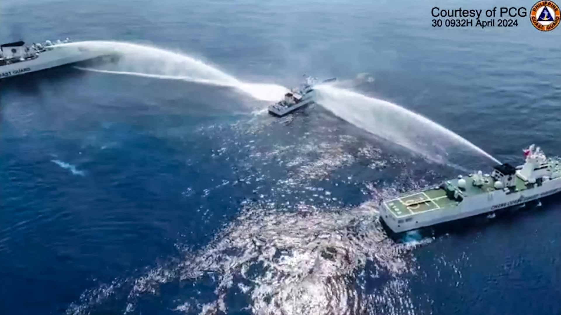 Philippines China Coast Guard used water cannon on its vessels